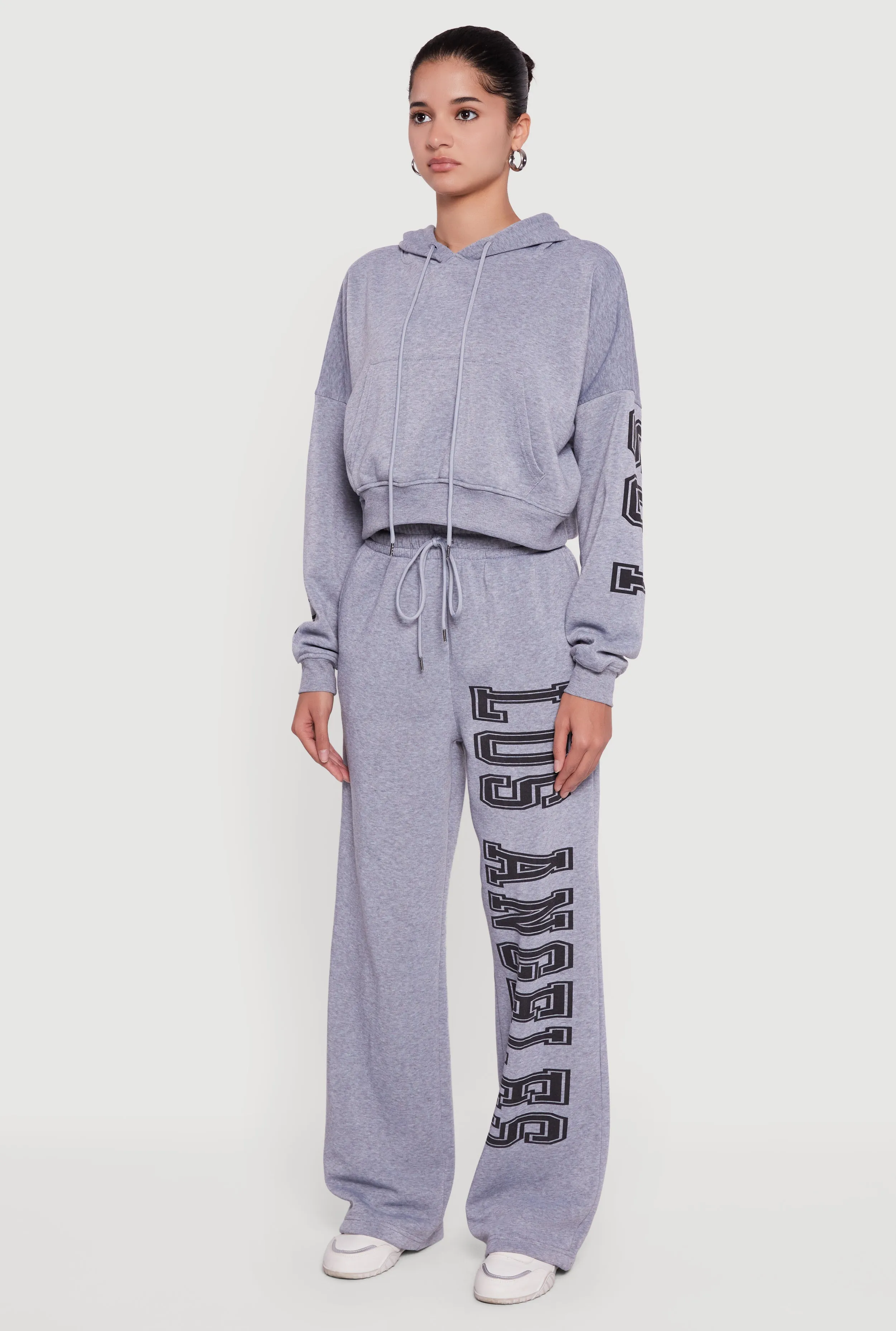 Cropped Los Angeles Graphic Hooded Sweatshirt sold by Rainbow product image thumbnail 5