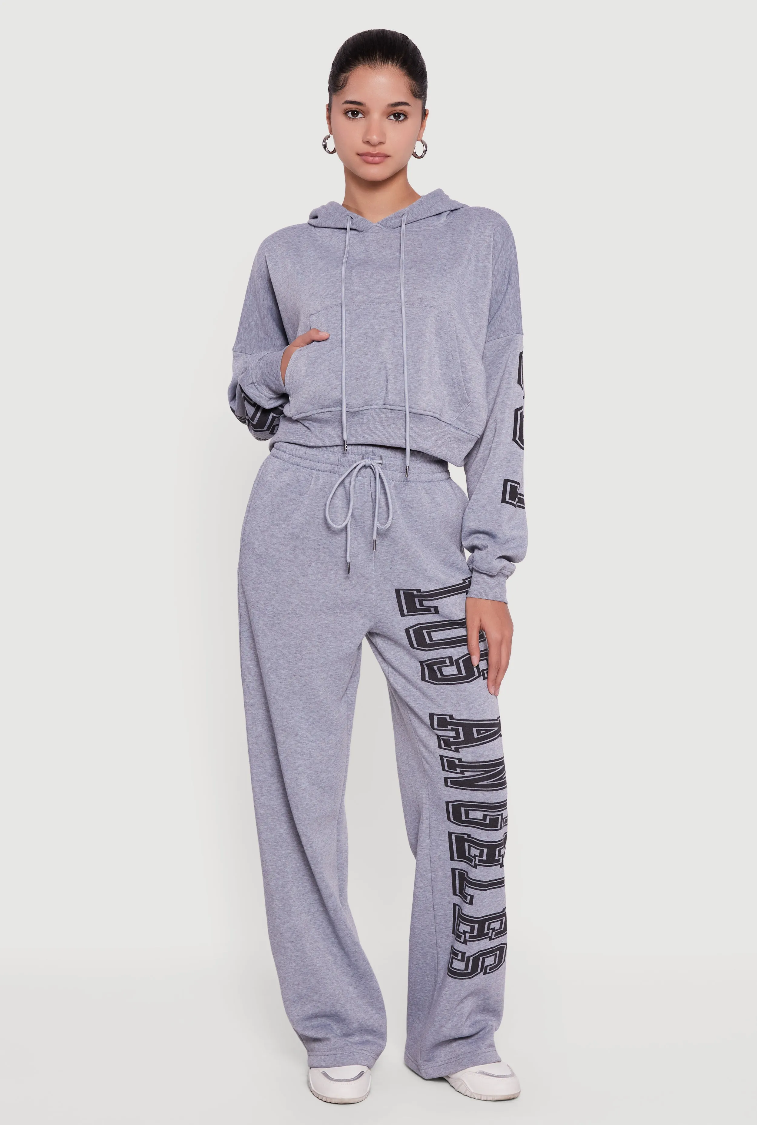Cropped Los Angeles Graphic Hooded Sweatshirt sold by Rainbow product image thumbnail 2