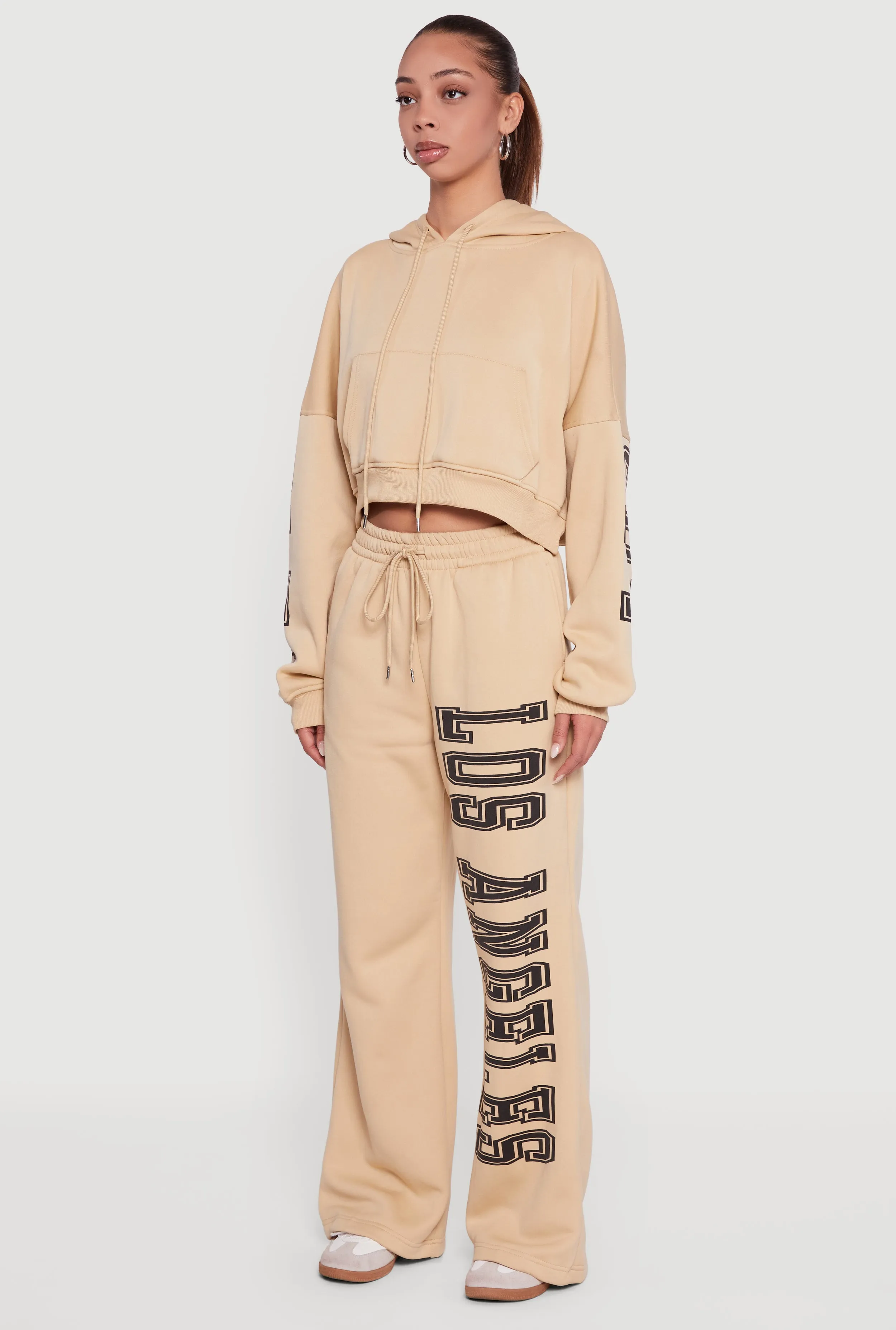Cropped Los Angeles Graphic Hooded Sweatshirt sold by Rainbow product image thumbnail 5
