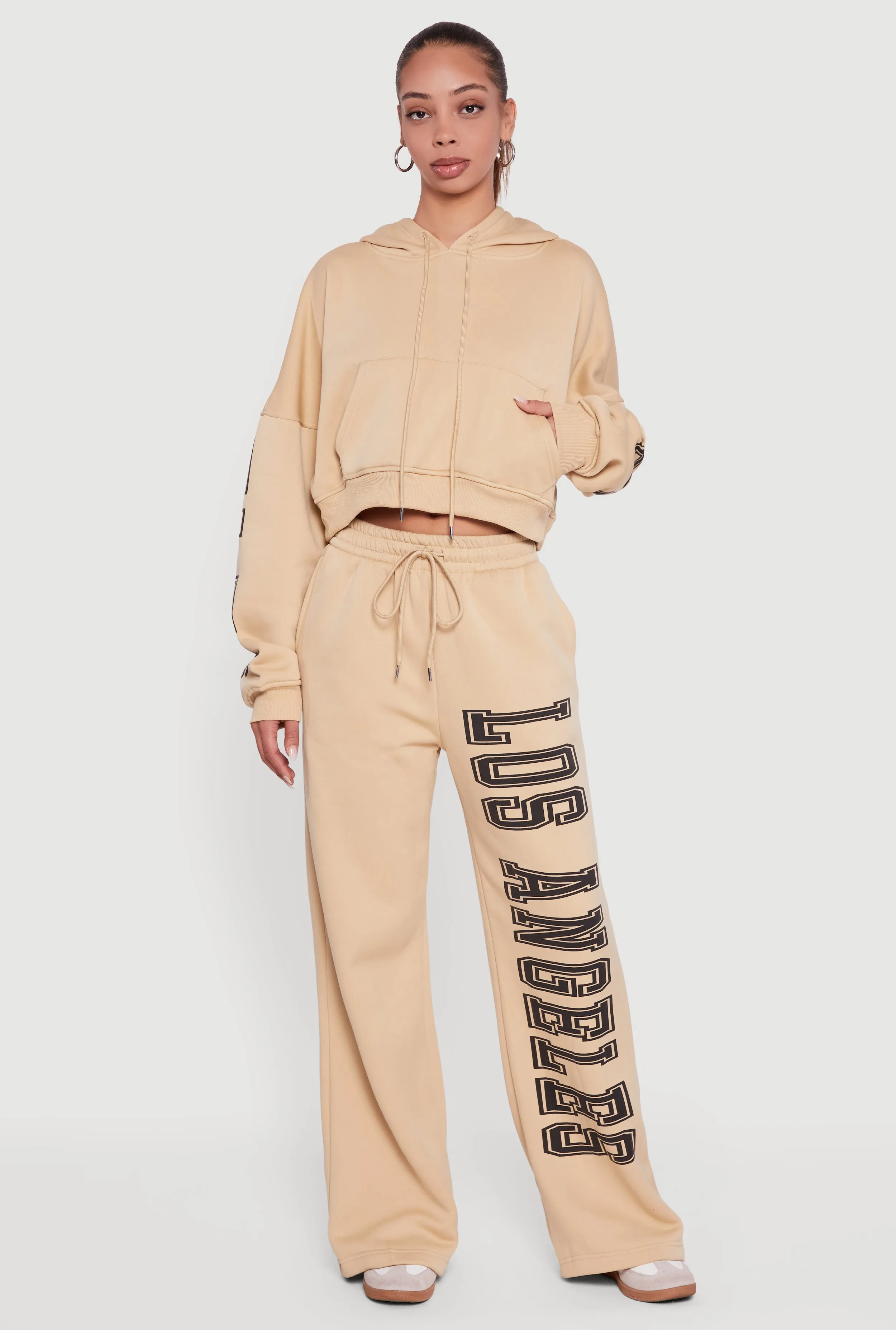 Cropped Los Angeles Graphic Hooded Sweatshirt sold by Rainbow product image thumbnail 2