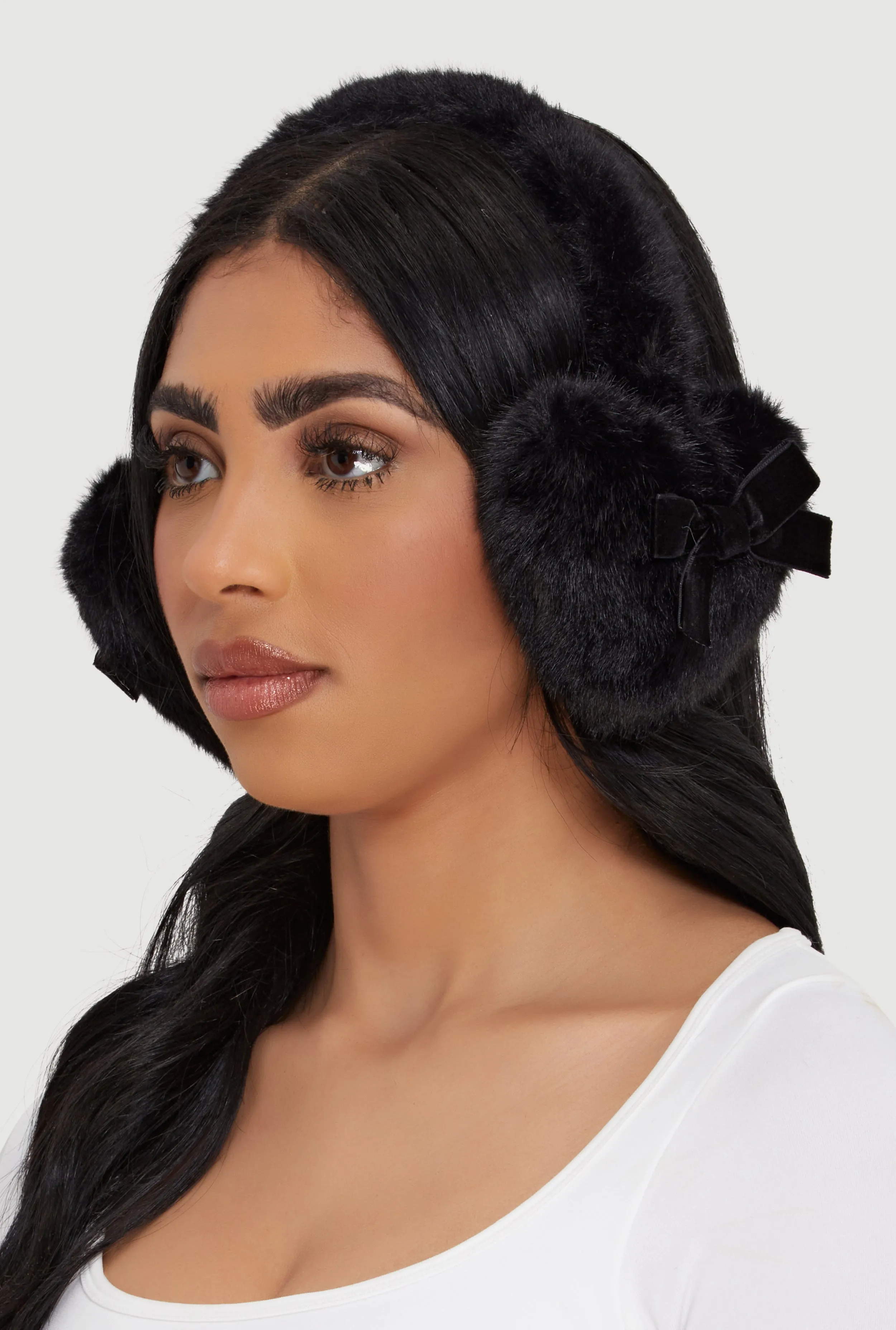 Faux Fur Bow Detail Earmuffs sold by Rainbow product image thumbnail 2
