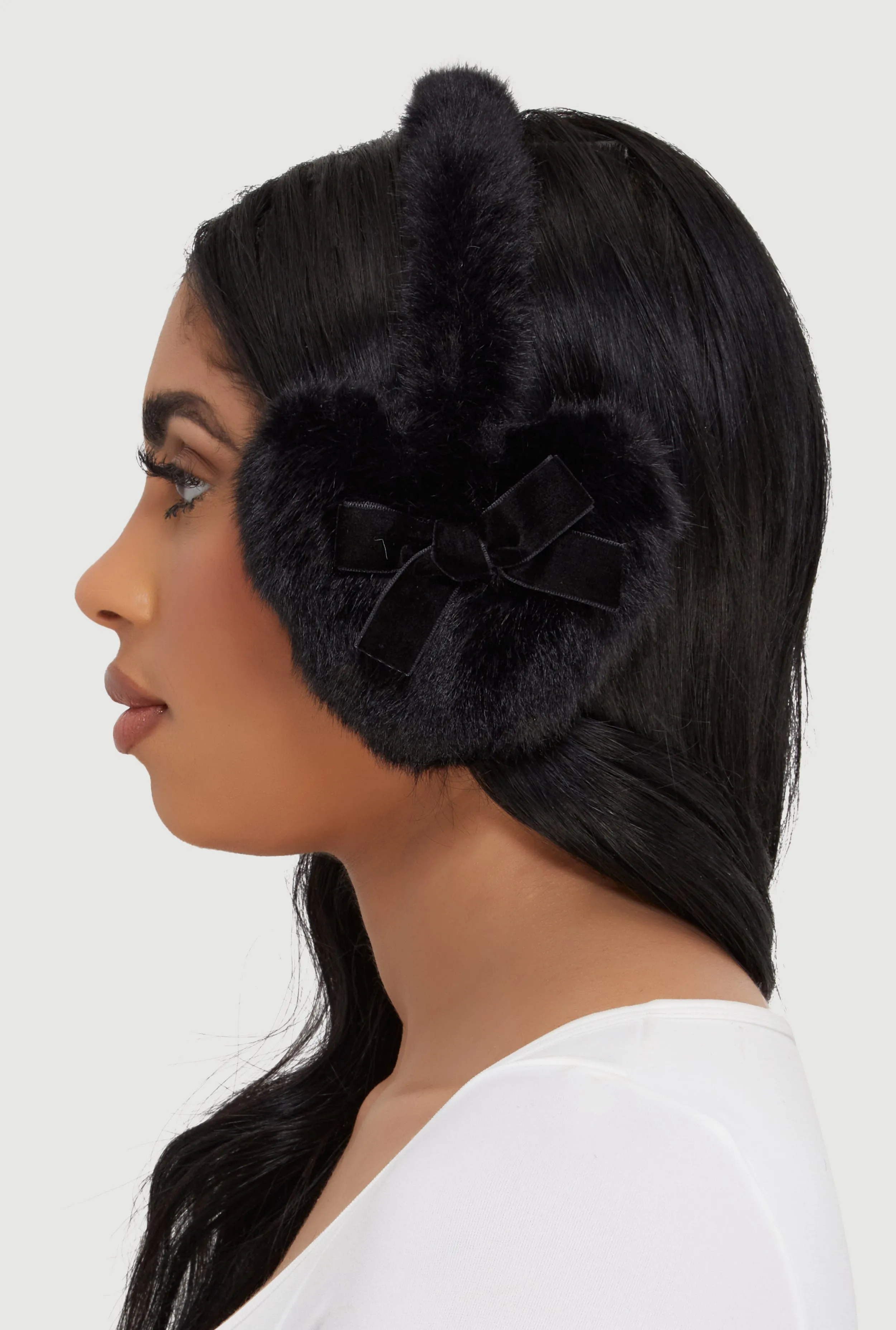 Faux Fur Bow Detail Earmuffs sold by Rainbow product image thumbnail 3