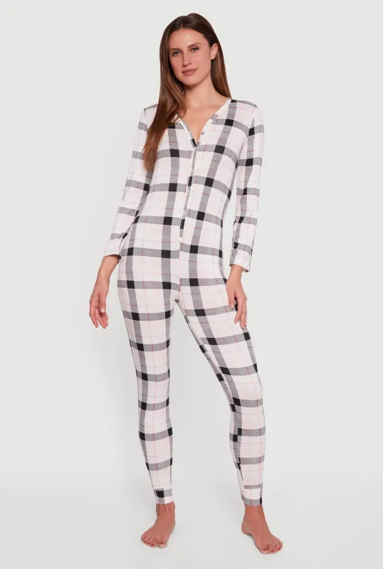 Plaid Print Pajamas Onesie sold by Rainbow