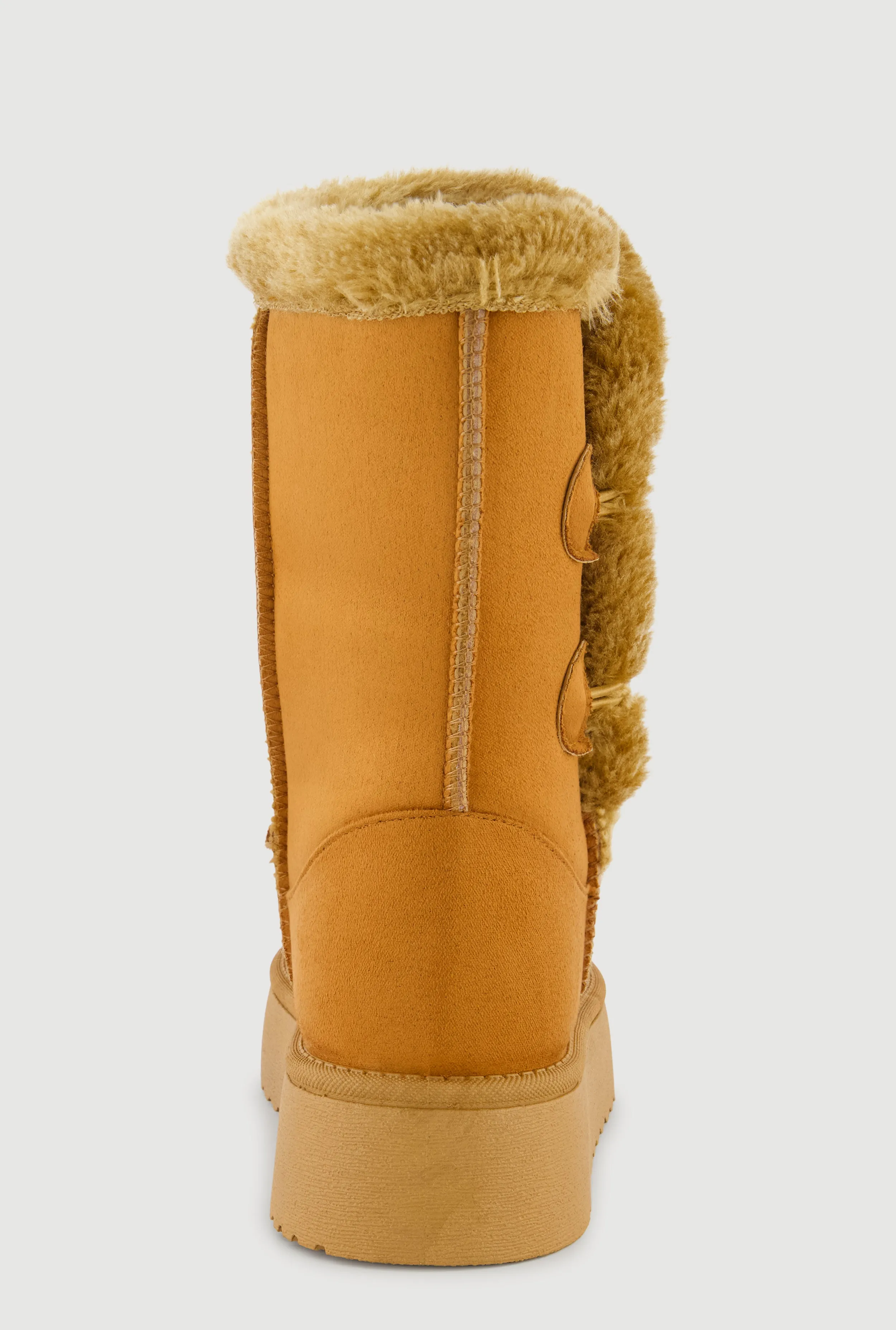Faux Suede Button Loop Platform Boots sold by Rainbow product image thumbnail 3