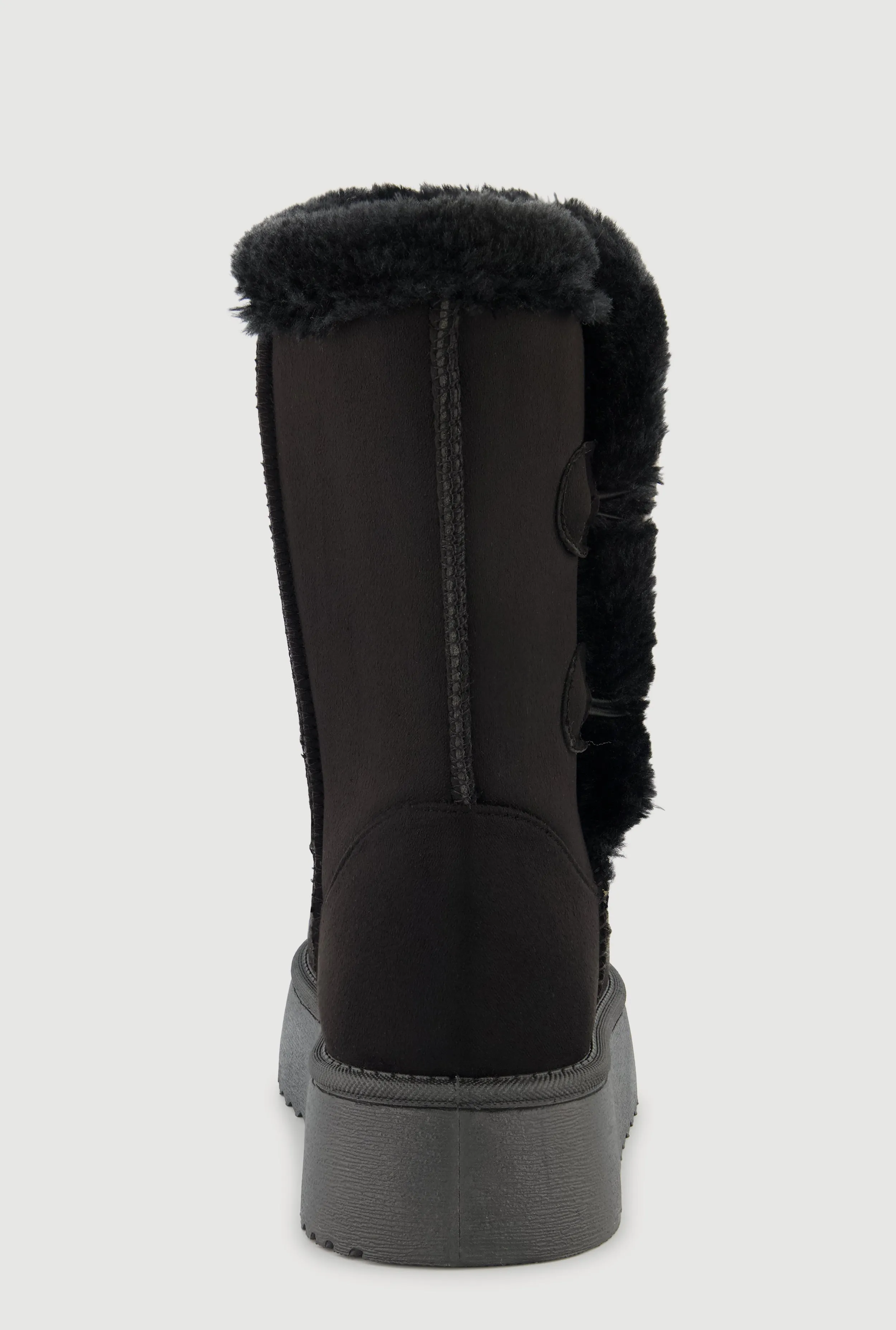 Faux Suede Button Loop Platform Boots sold by Rainbow product image thumbnail 3