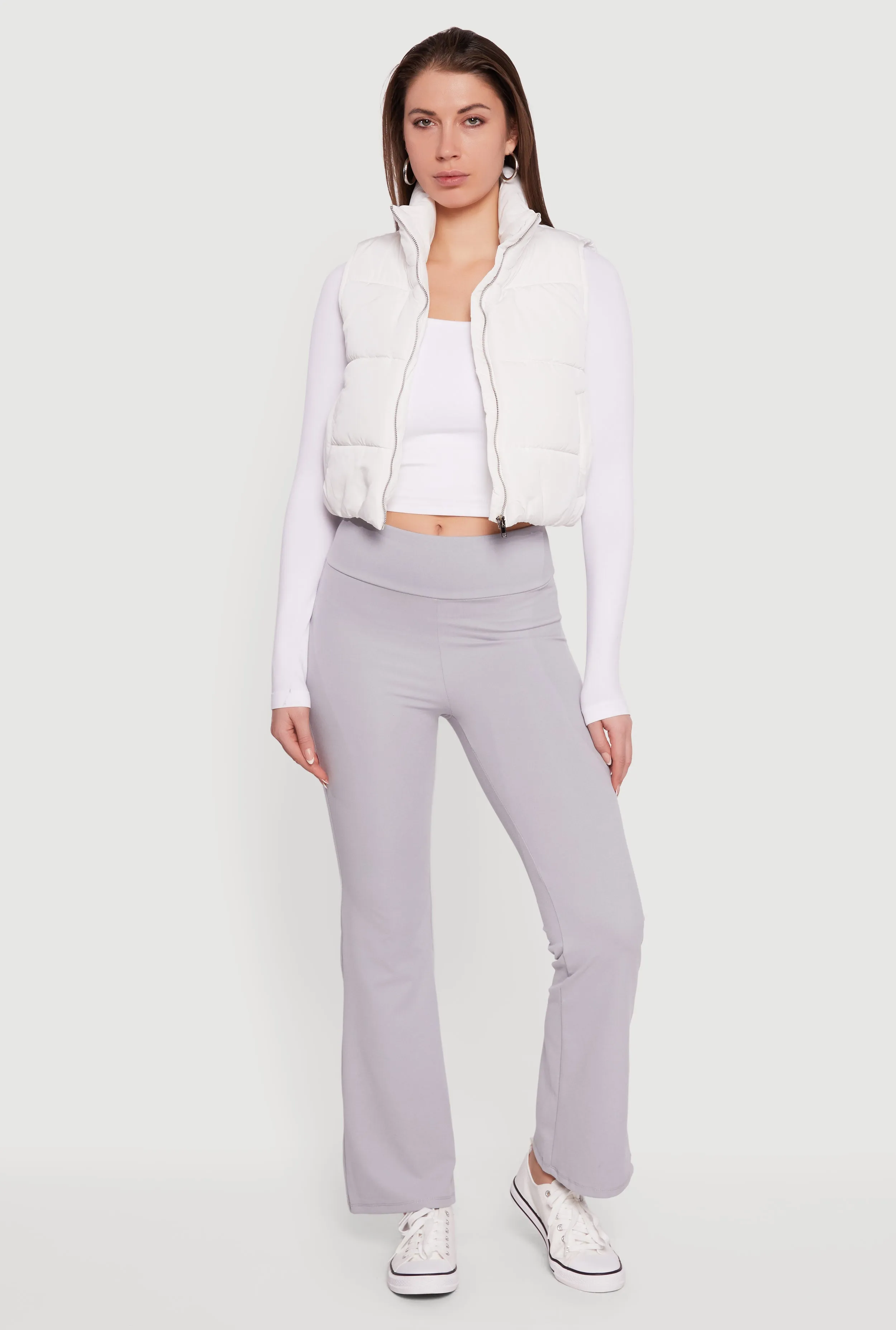 Cropped Mock Neck Puffer Vest sold by Rainbow product image thumbnail 3