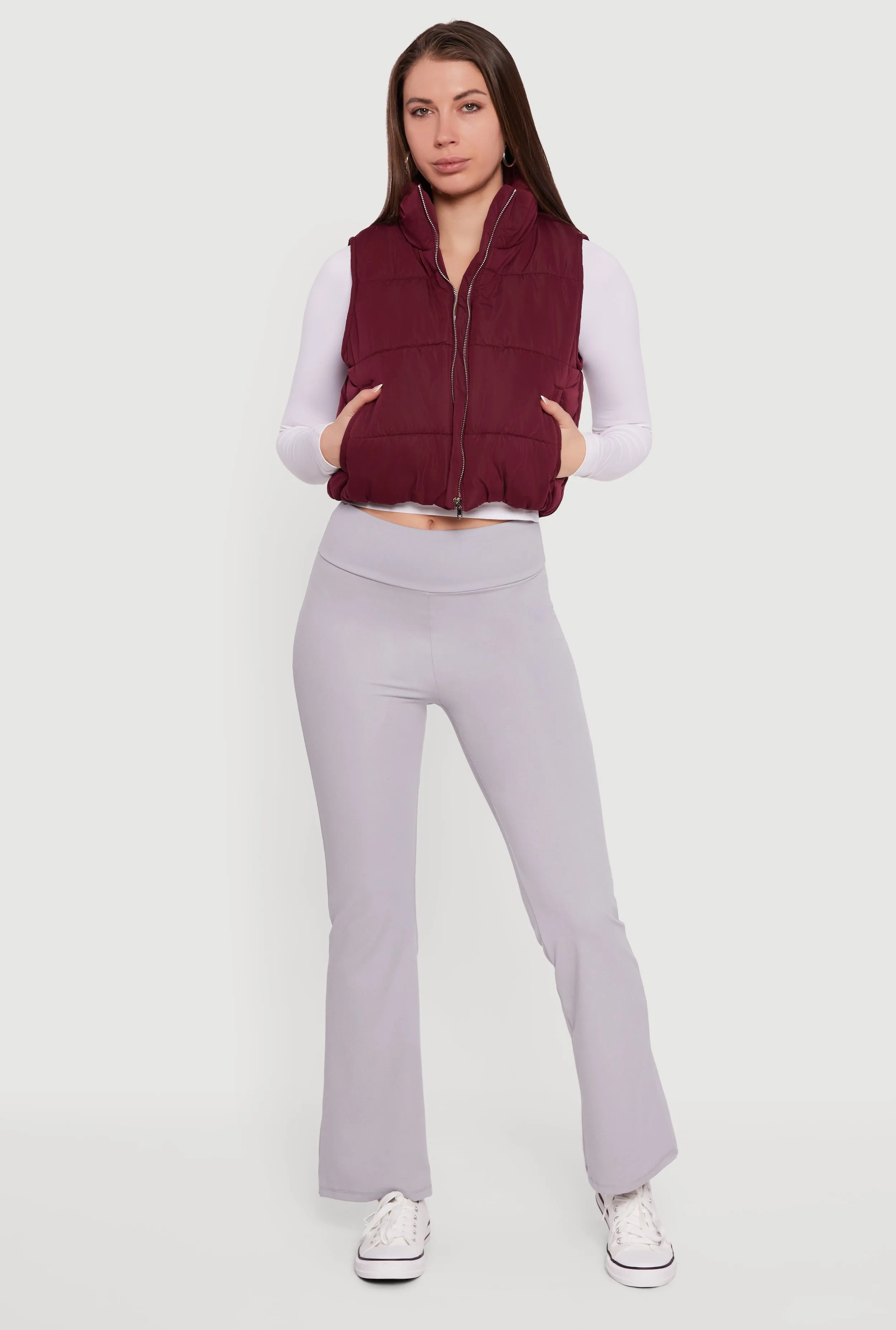 Cropped Mock Neck Puffer Vest sold by Rainbow product image thumbnail 5