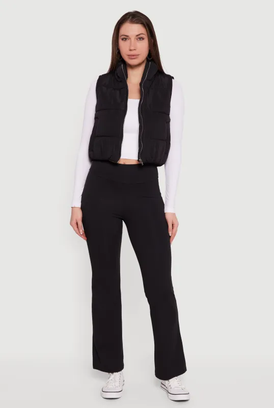 Cropped Mock Neck Puffer Vest sold by Rainbow