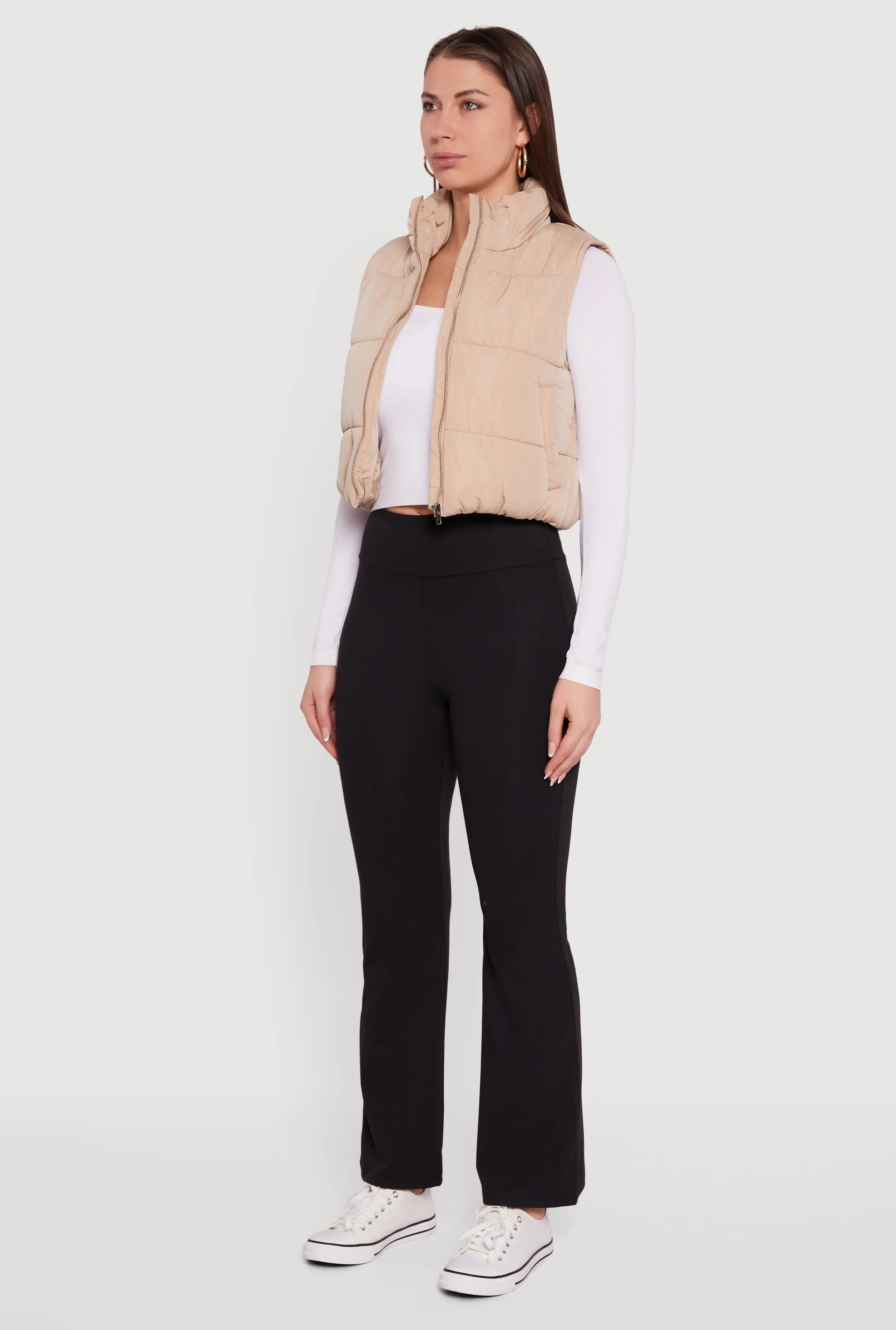 Cropped Mock Neck Puffer Vest sold by Rainbow product image thumbnail 5