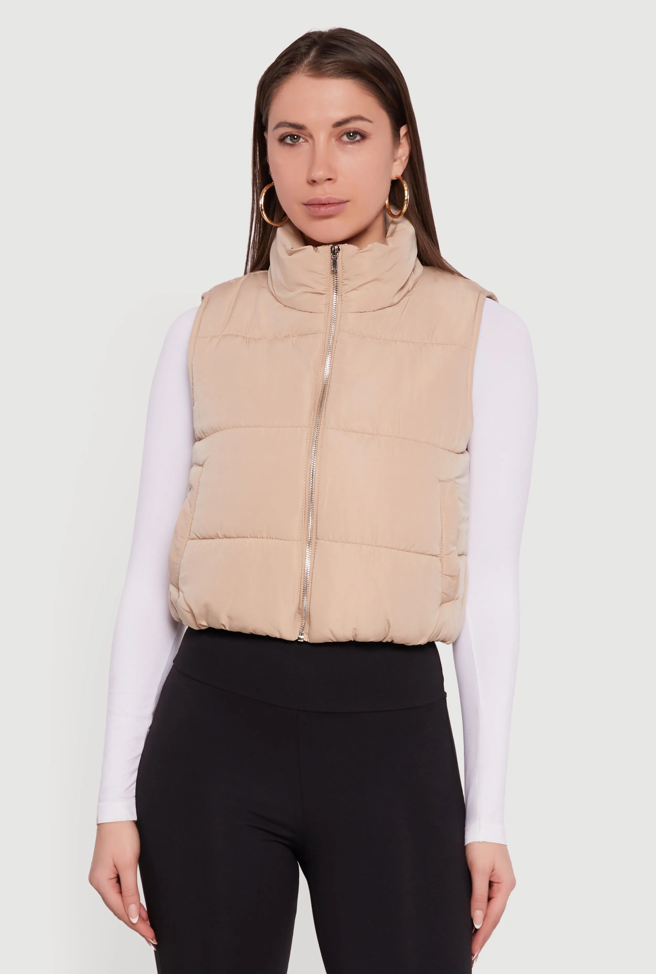 Cropped Mock Neck Puffer Vest sold by Rainbow product image thumbnail 2