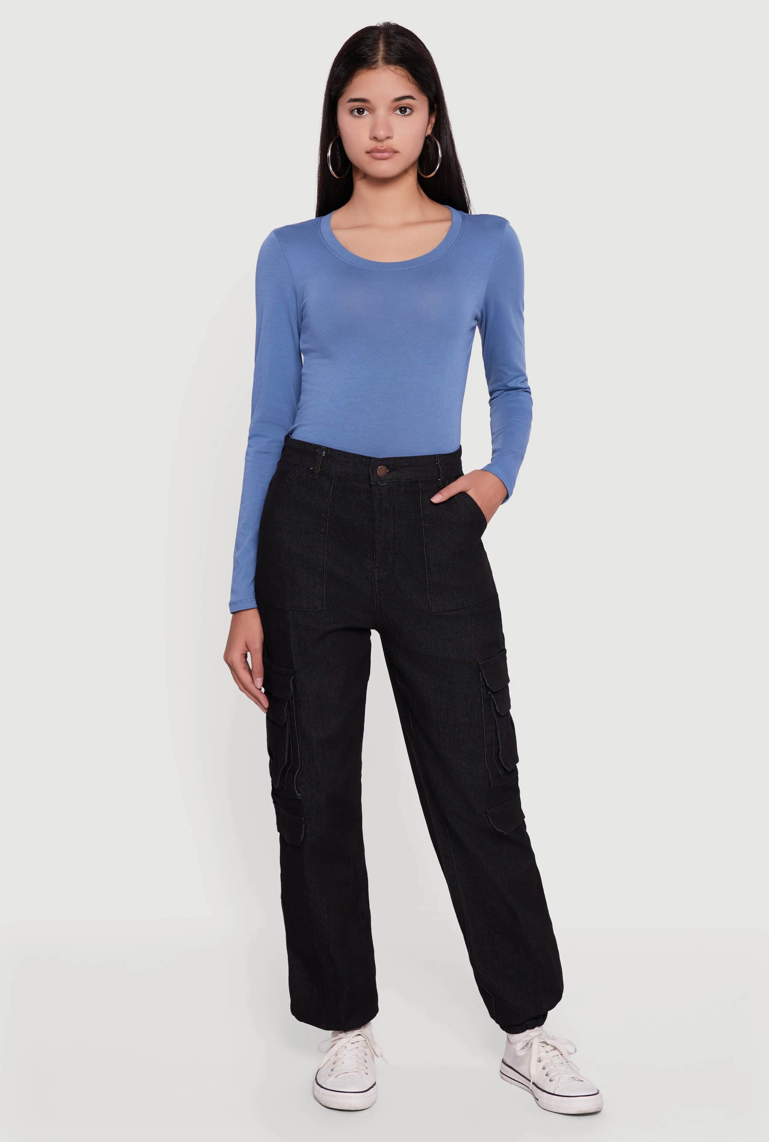 Solid Denim Cargo Joggers sold by Rainbow product image thumbnail 2