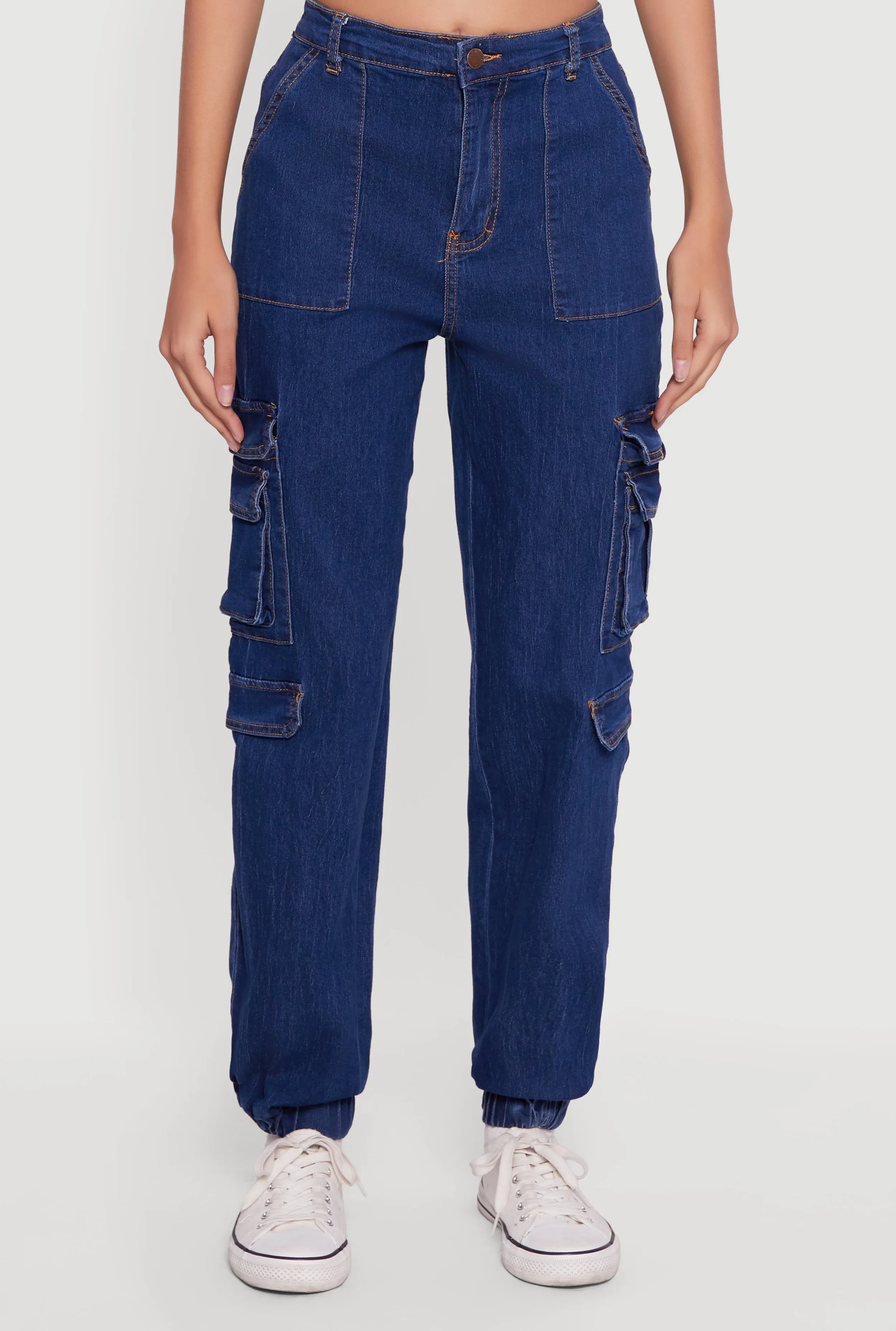 Solid Denim Cargo Joggers sold by Rainbow product image thumbnail 5
