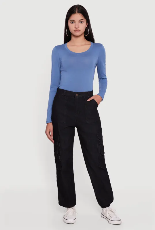 Solid Denim Cargo Joggers sold by Rainbow