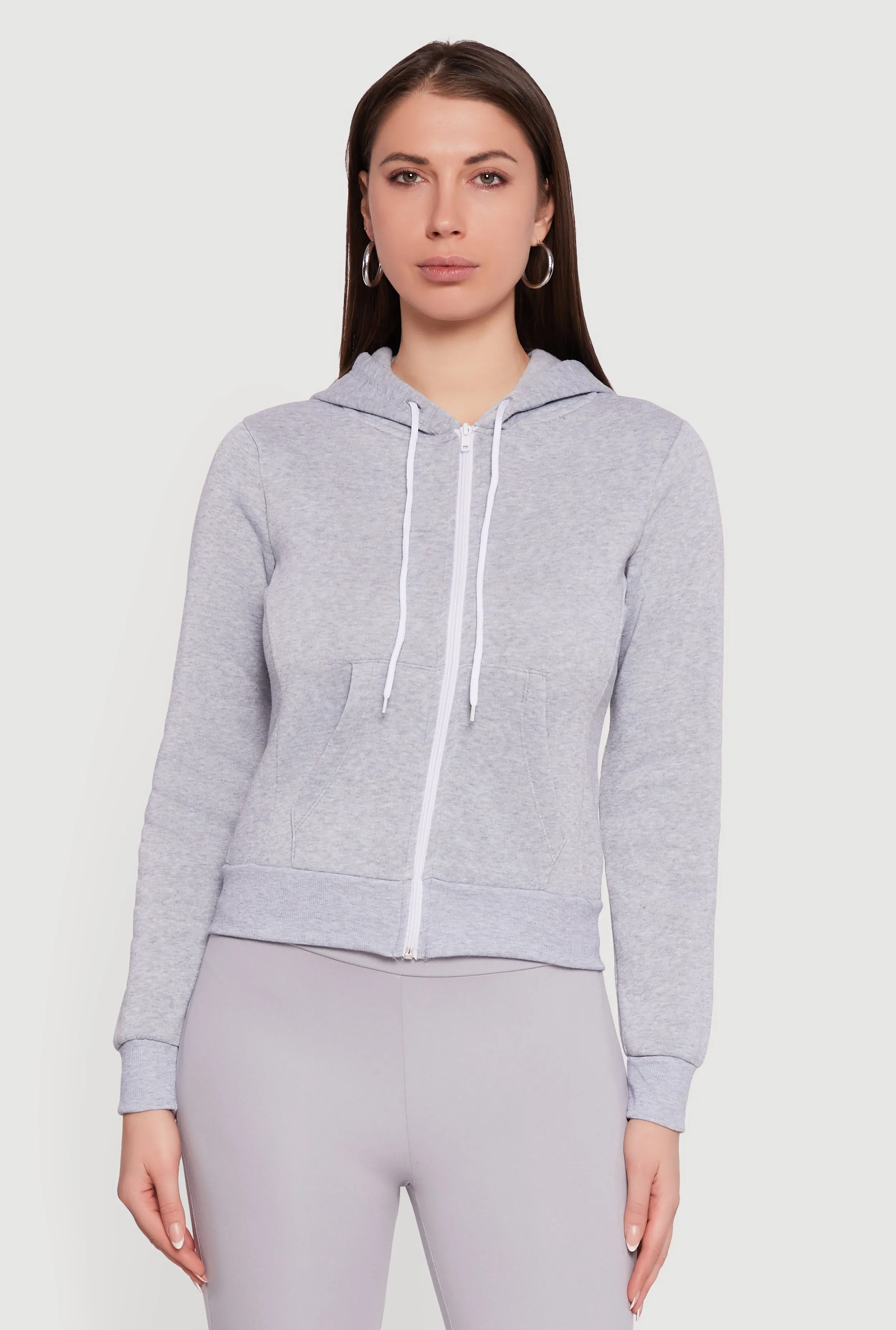 Contrast Zip Front Drawstring Hoodie sold by Rainbow product image thumbnail 2
