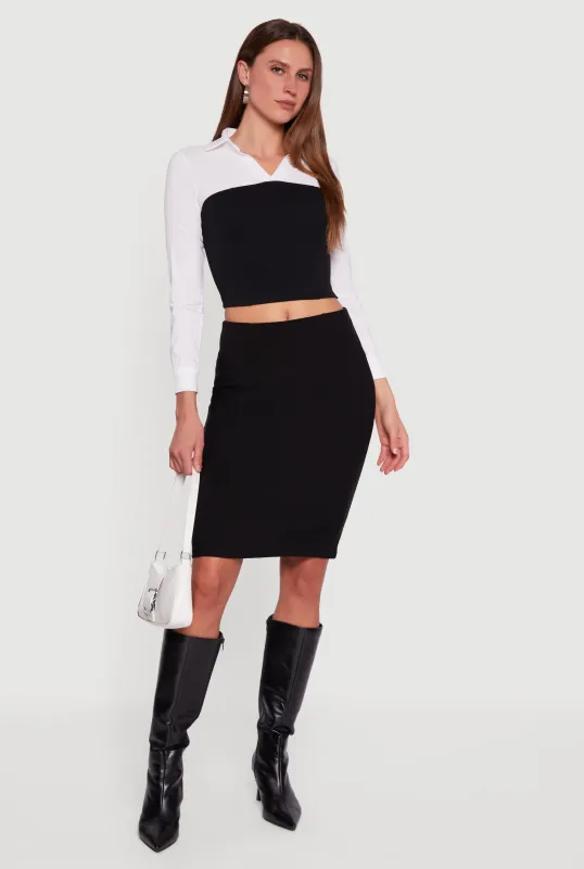 Layered Look Cropped Corset Top sold by Rainbow