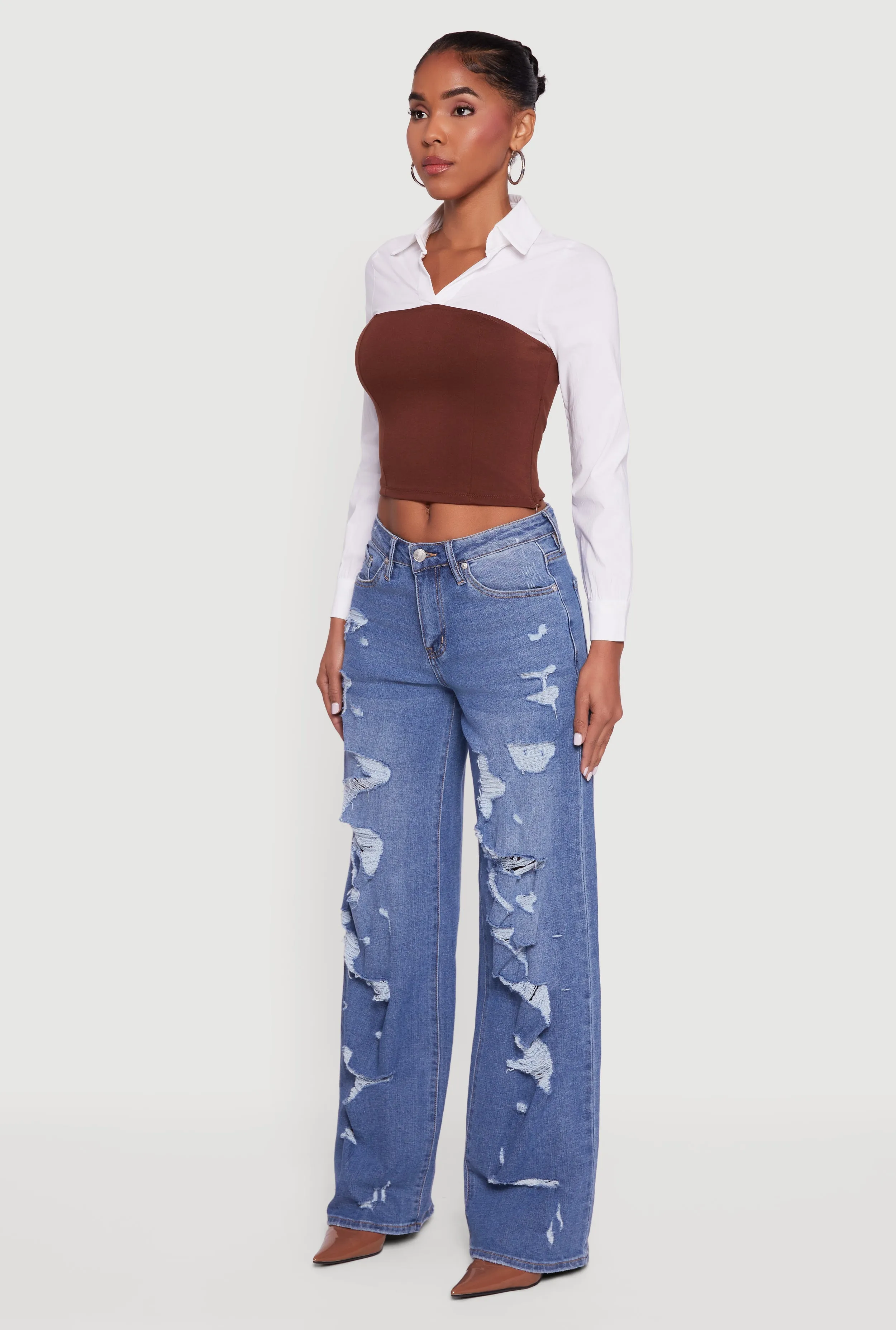 Layered Look Cropped Corset Top sold by Rainbow product image thumbnail 5