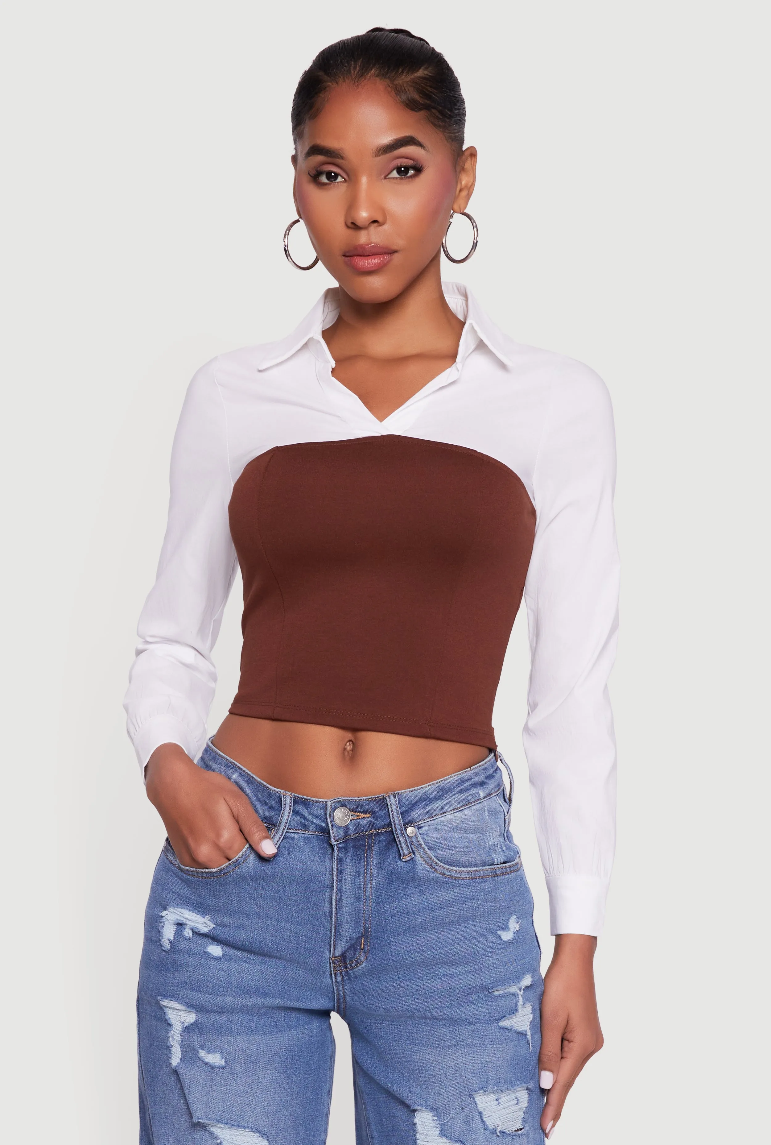 Layered Look Cropped Corset Top sold by Rainbow product image thumbnail 2