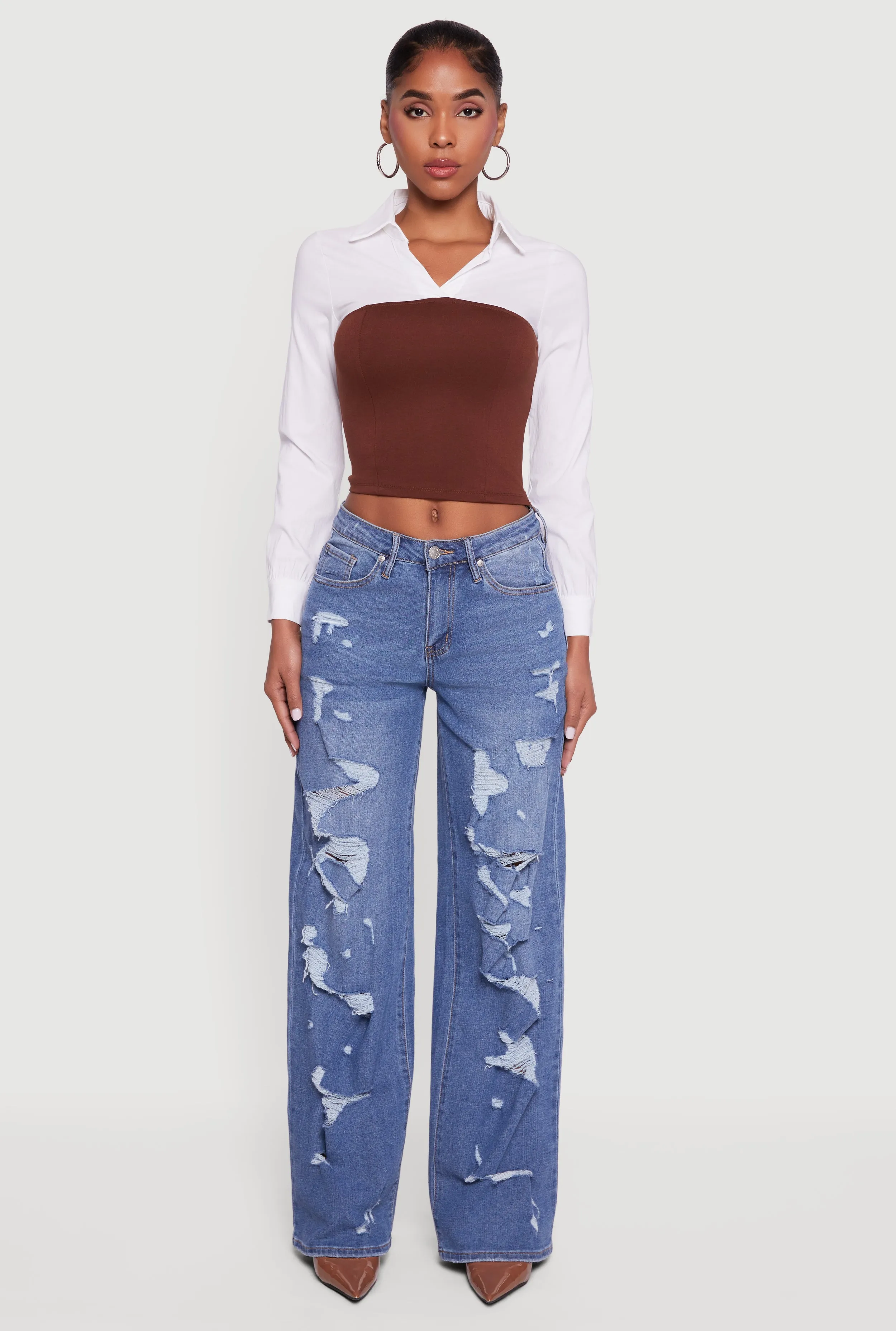 Layered Look Cropped Corset Top sold by Rainbow product image thumbnail 3