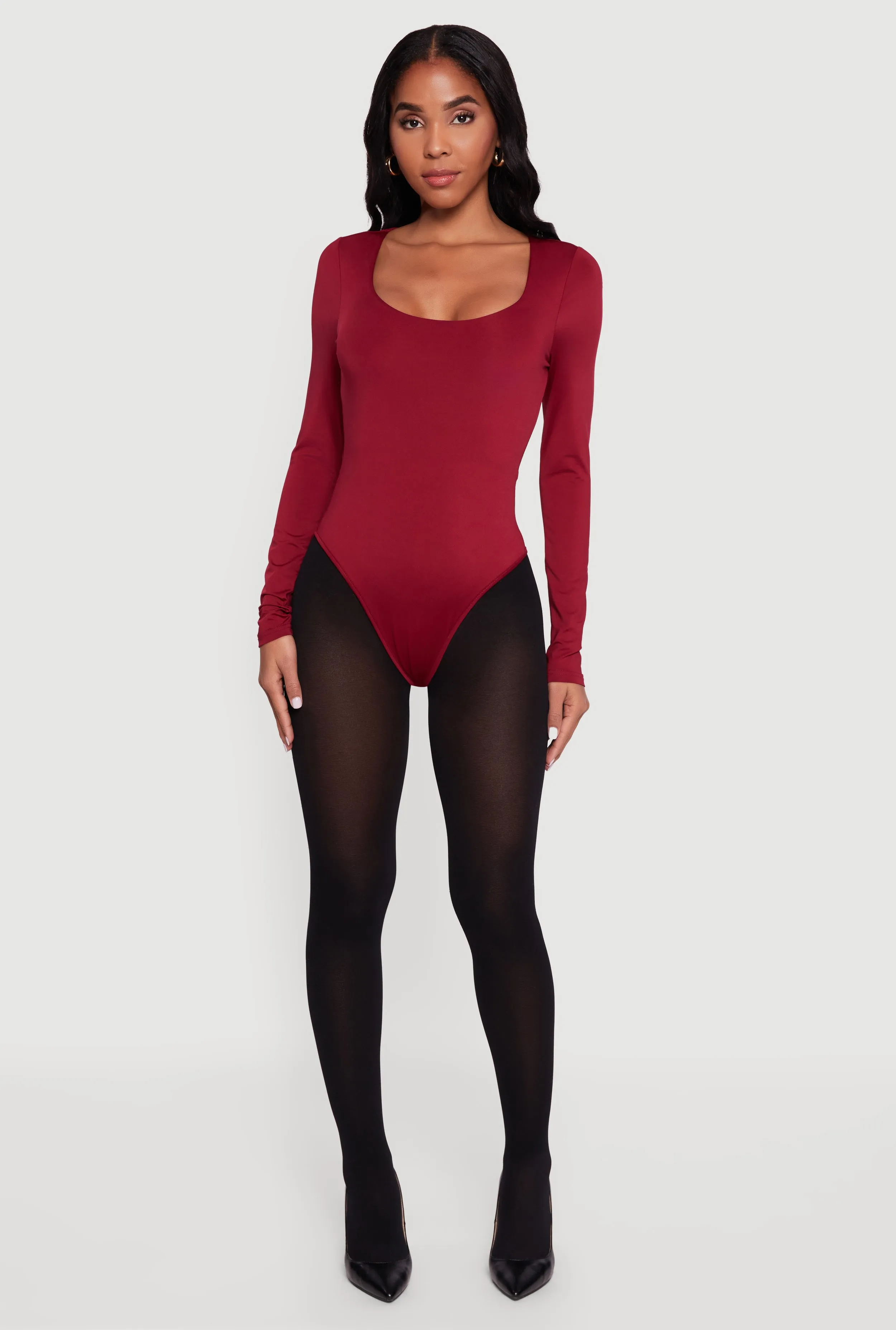 Long Sleeve Square Neck Bodysuit sold by Rainbow