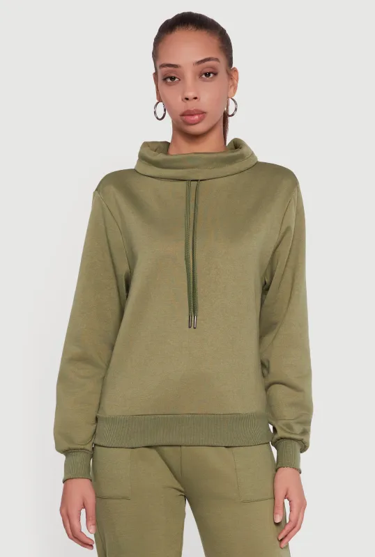 Drawstring Funnel Neck Pullover Sweatshirt sold by Rainbow