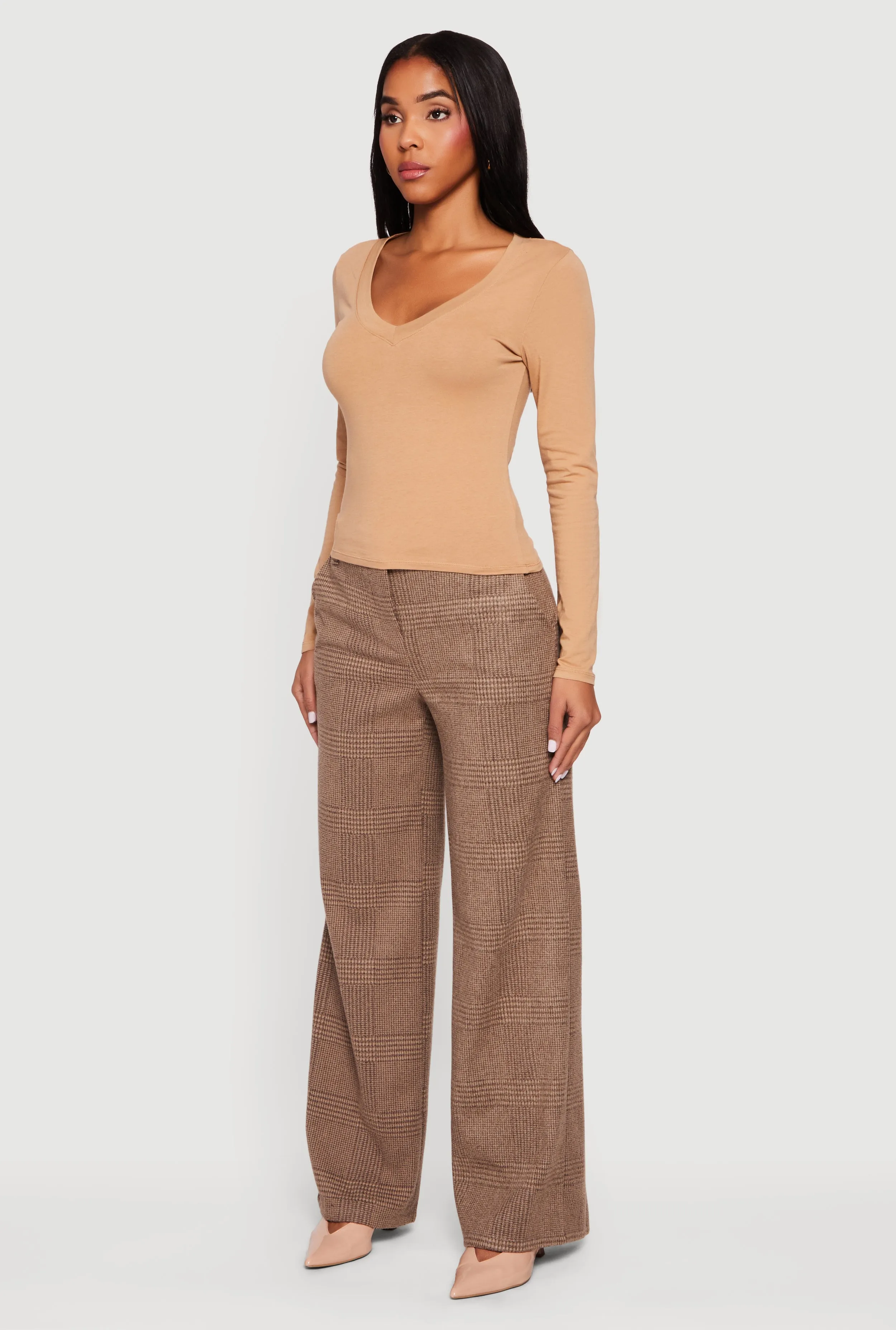 Long Sleeve V Neck T-Shirt sold by Rainbow product image thumbnail 5