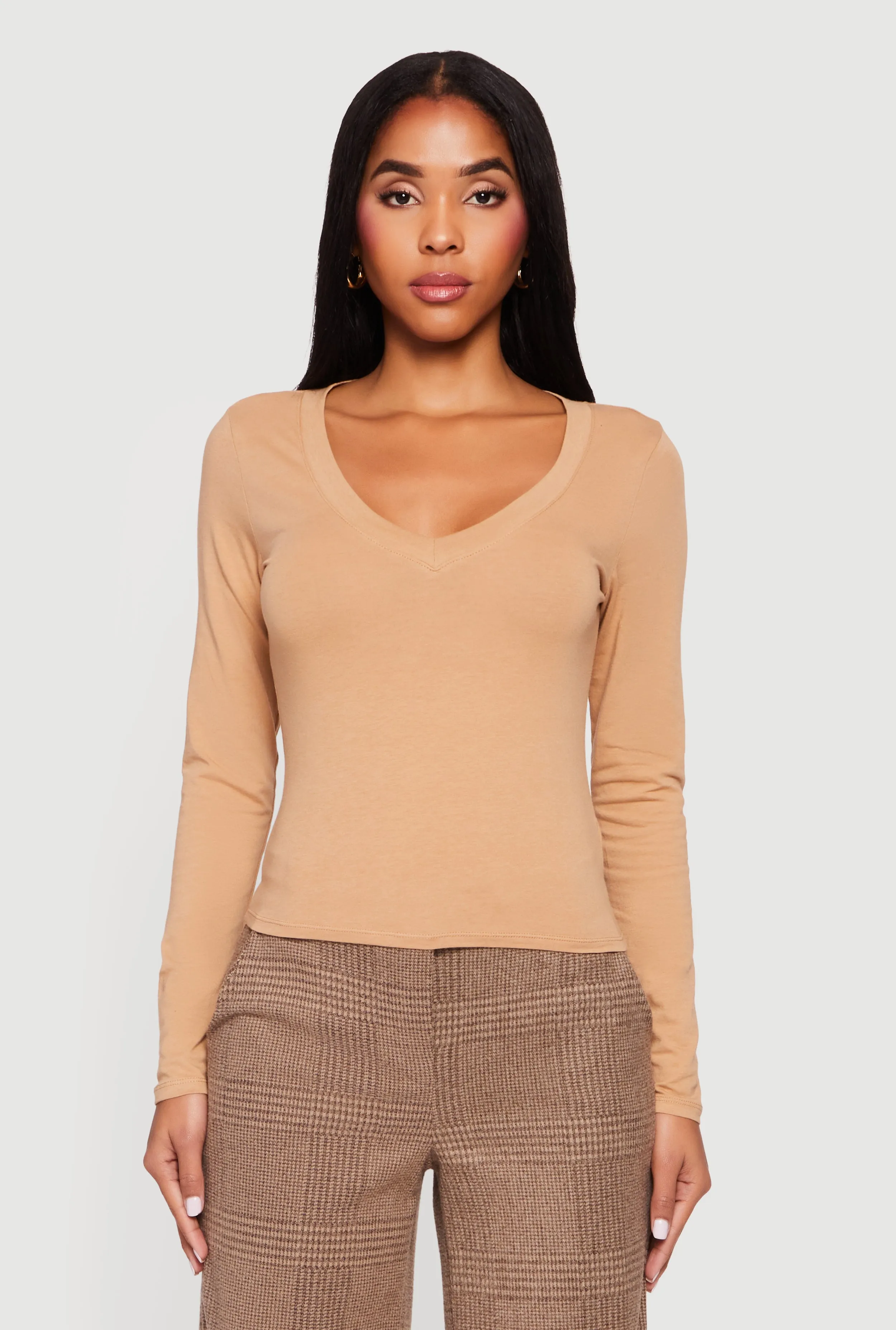 Long Sleeve V Neck T-Shirt sold by Rainbow product image thumbnail 2