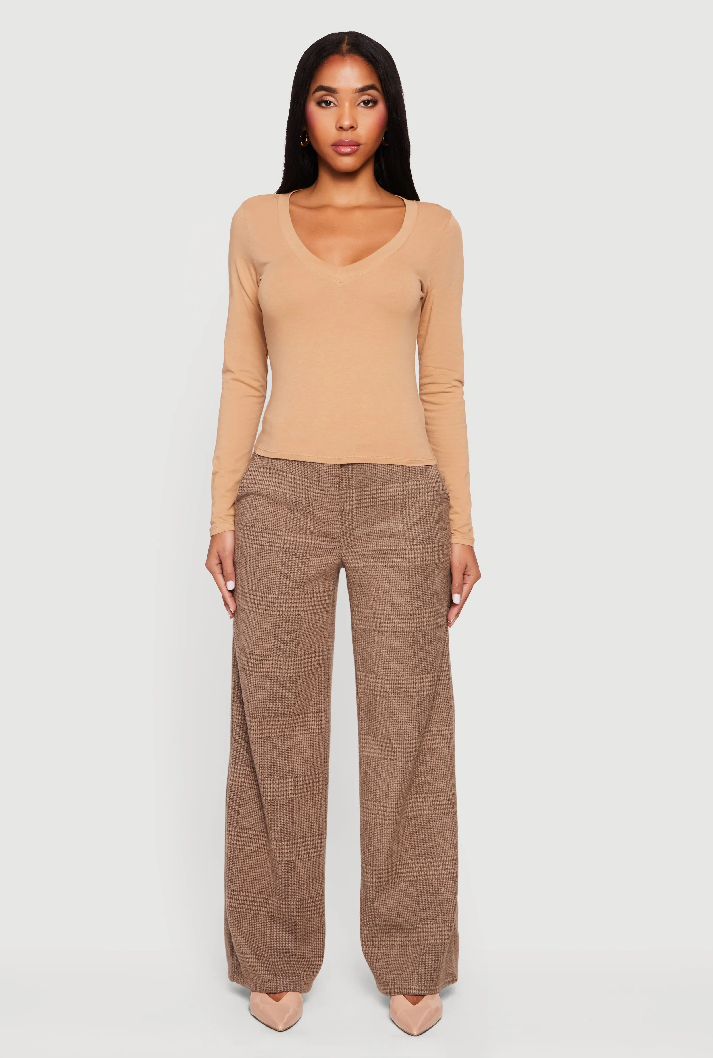 Long Sleeve V Neck T-Shirt sold by Rainbow product image thumbnail 3