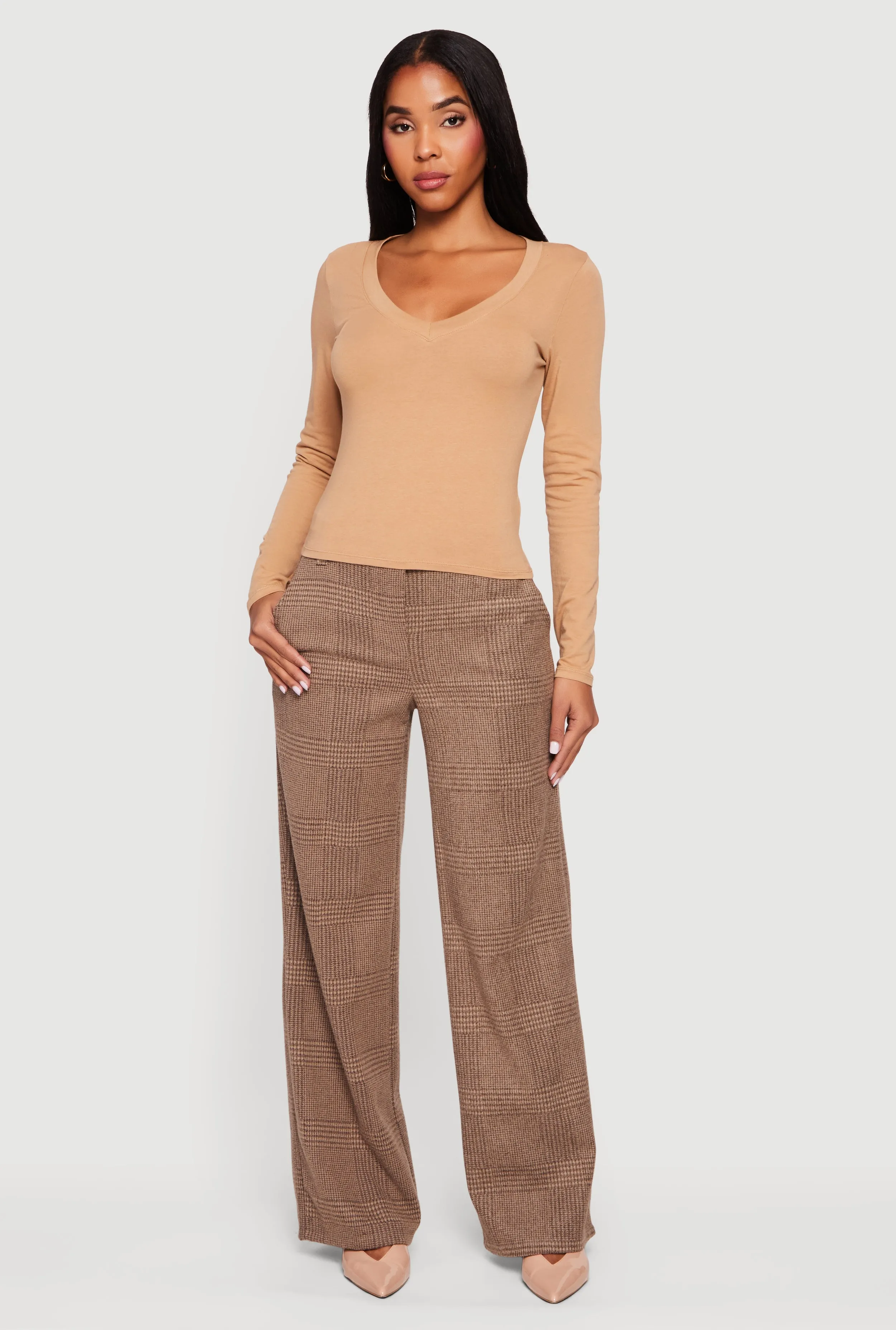 Long Sleeve V Neck T-Shirt sold by Rainbow