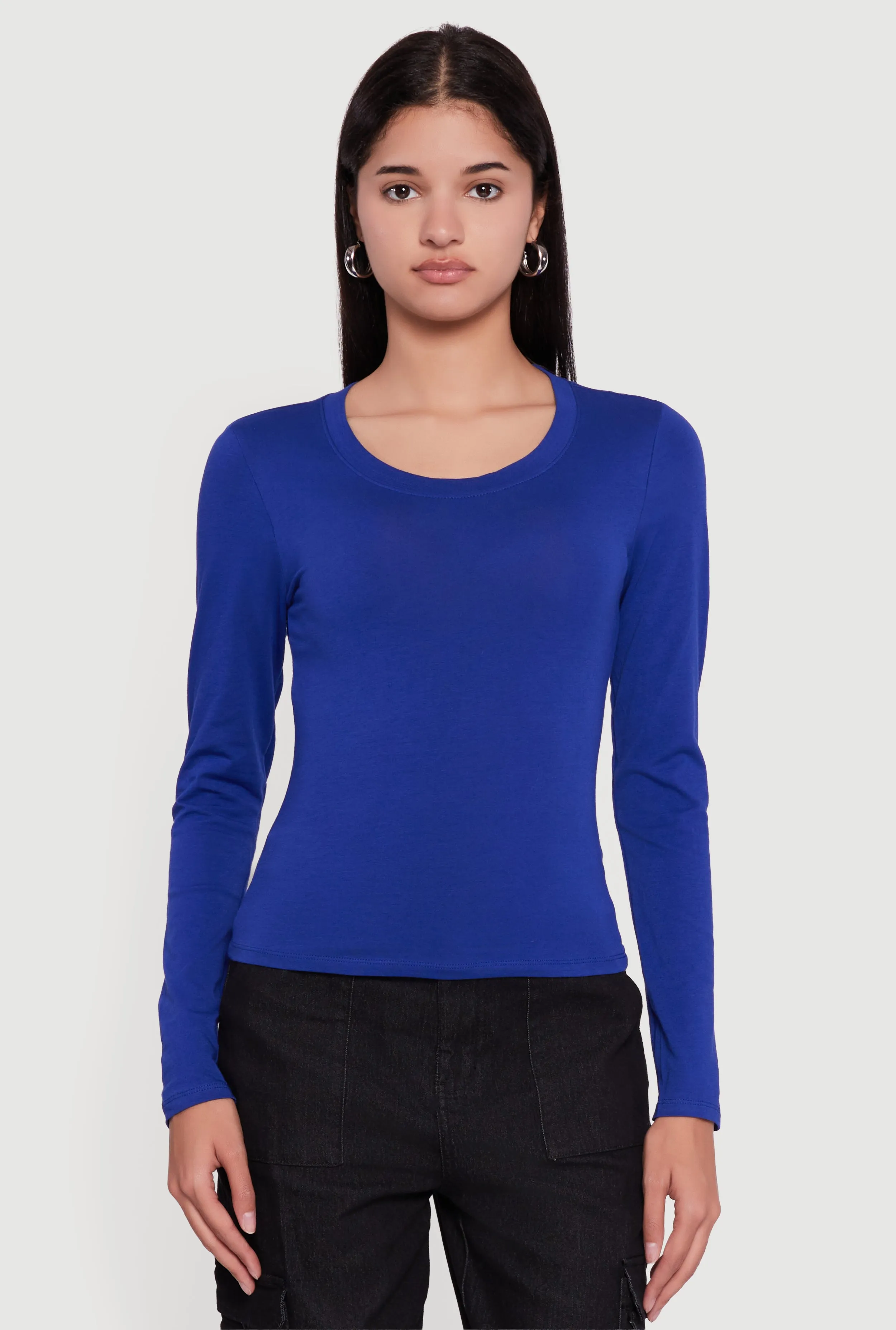 Long Sleeve Scoop Neck Tee sold by Rainbow product image thumbnail 2