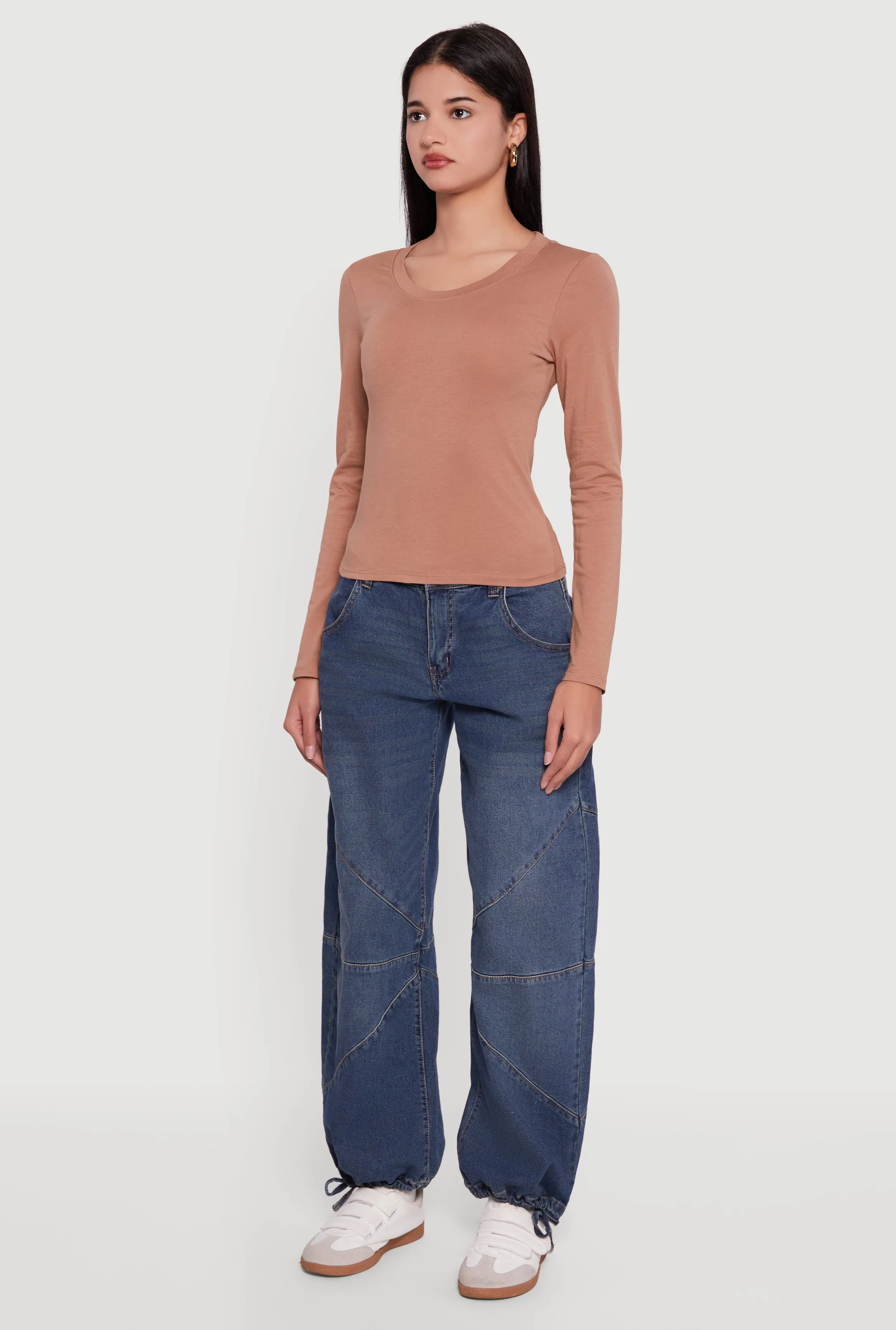 Long Sleeve Scoop Neck Tee sold by Rainbow product image thumbnail 5