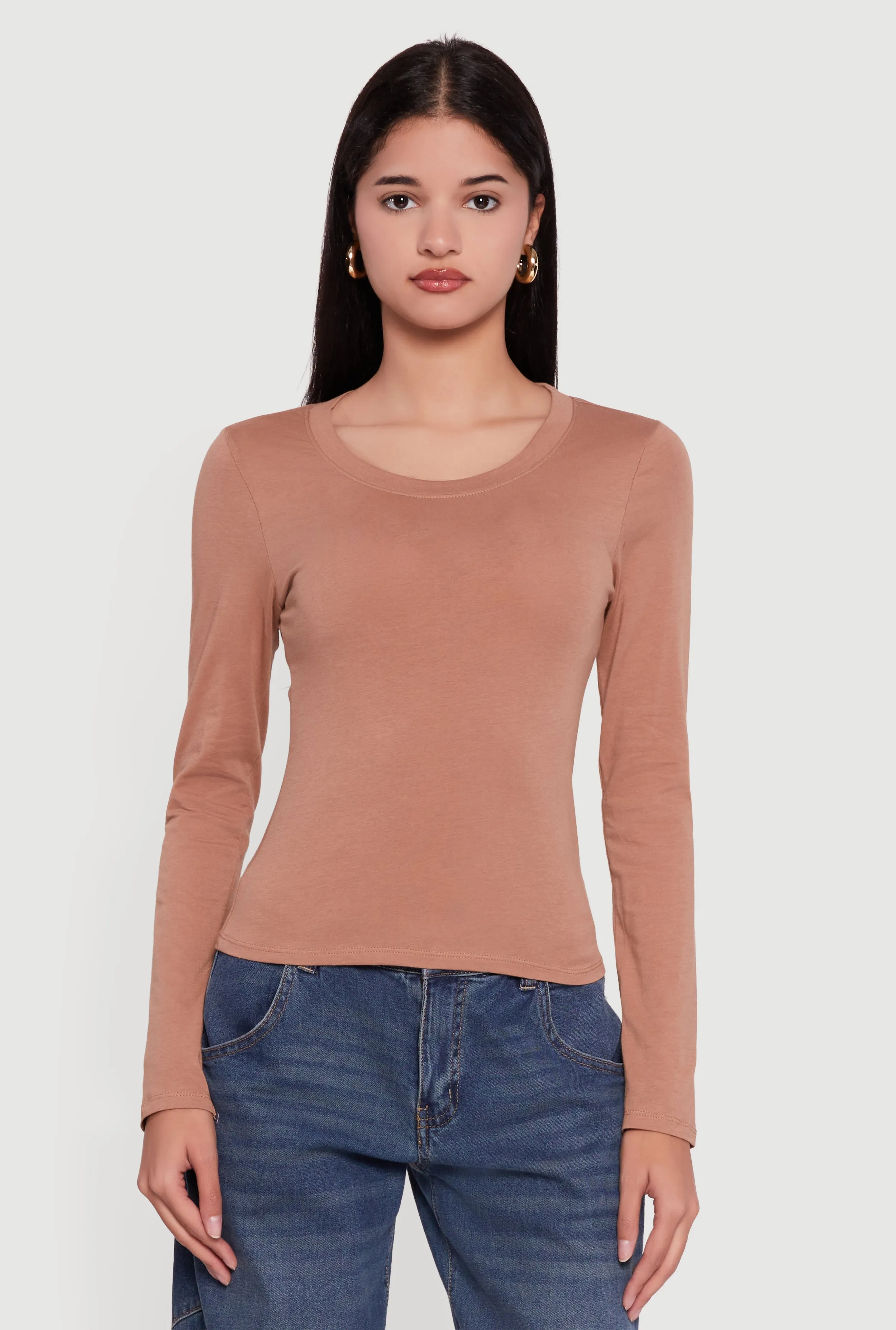 Long Sleeve Scoop Neck Tee sold by Rainbow product image thumbnail 2