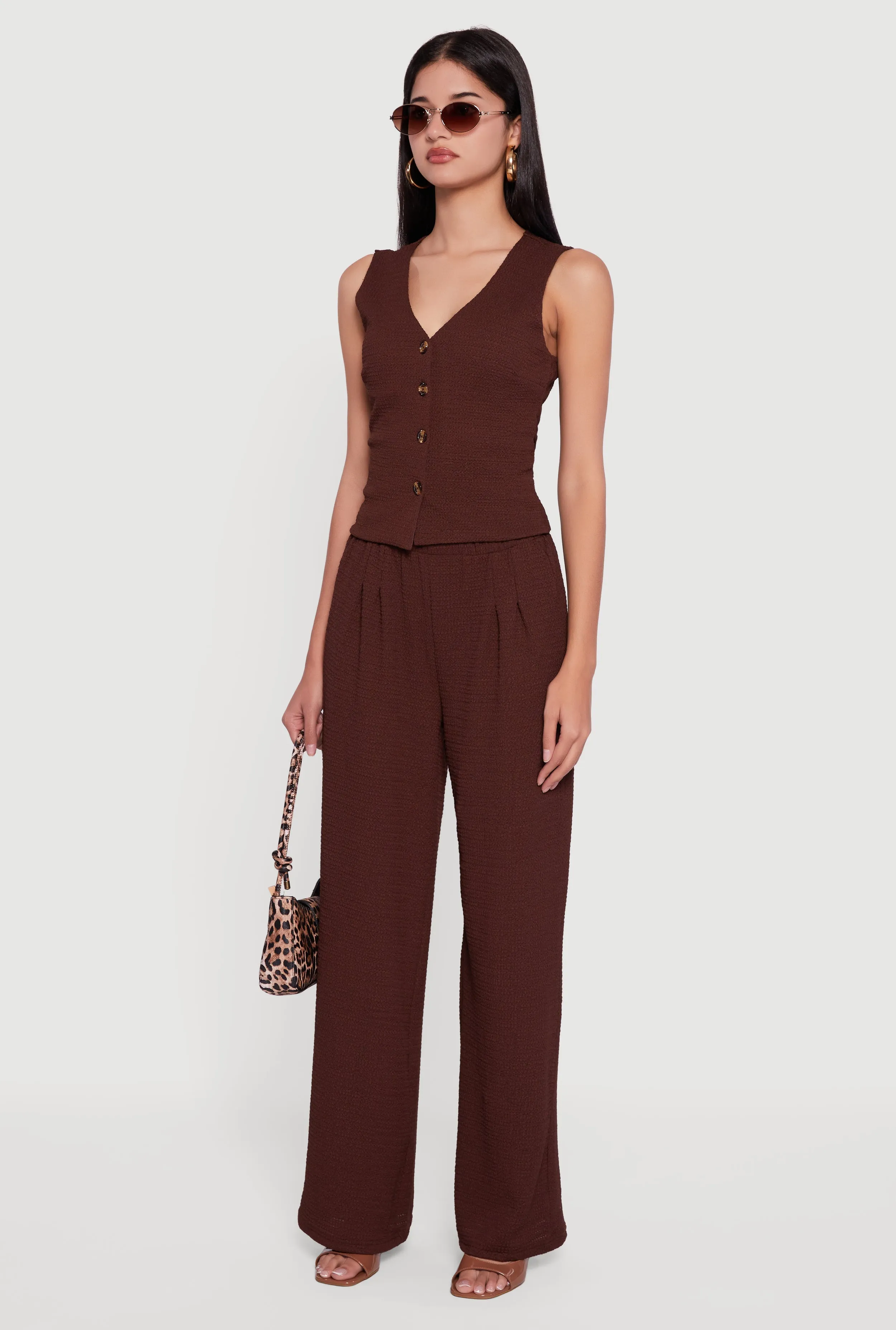 Textured Knit Button Front Vest sold by Rainbow product image thumbnail 5