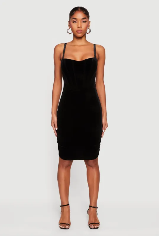 Velvet Ruched Corset Mini Dress sold by Rainbow