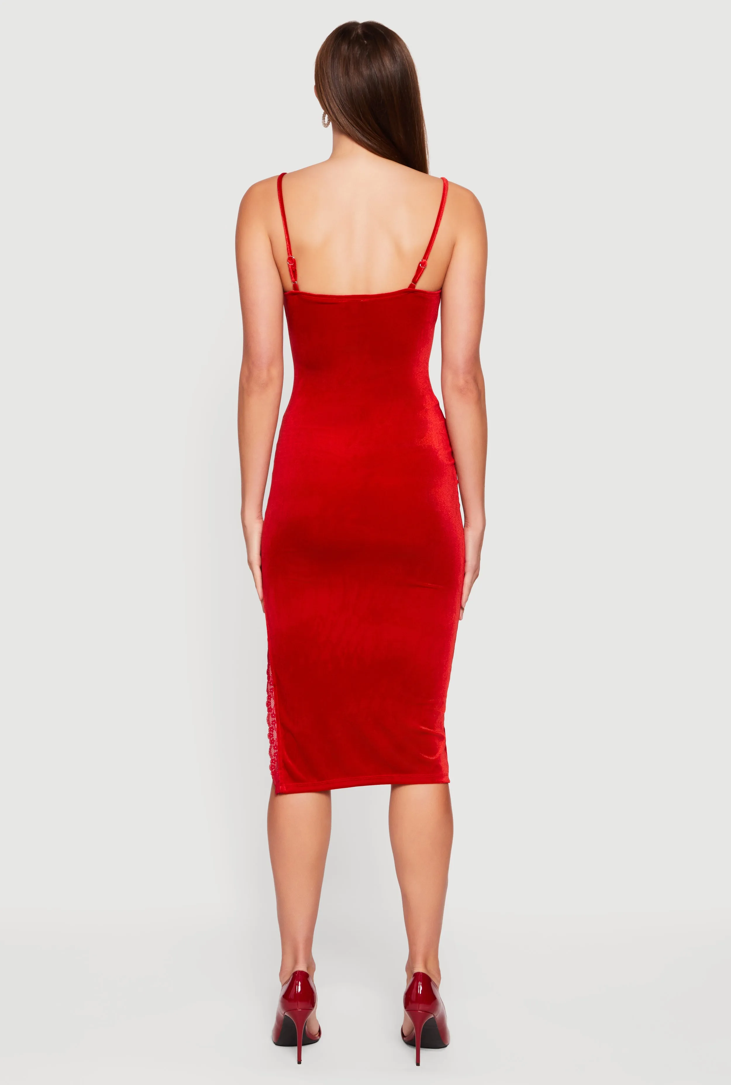 Velvet Sweetheart Bustier Dress with Side Slit sold by Rainbow product image thumbnail 5