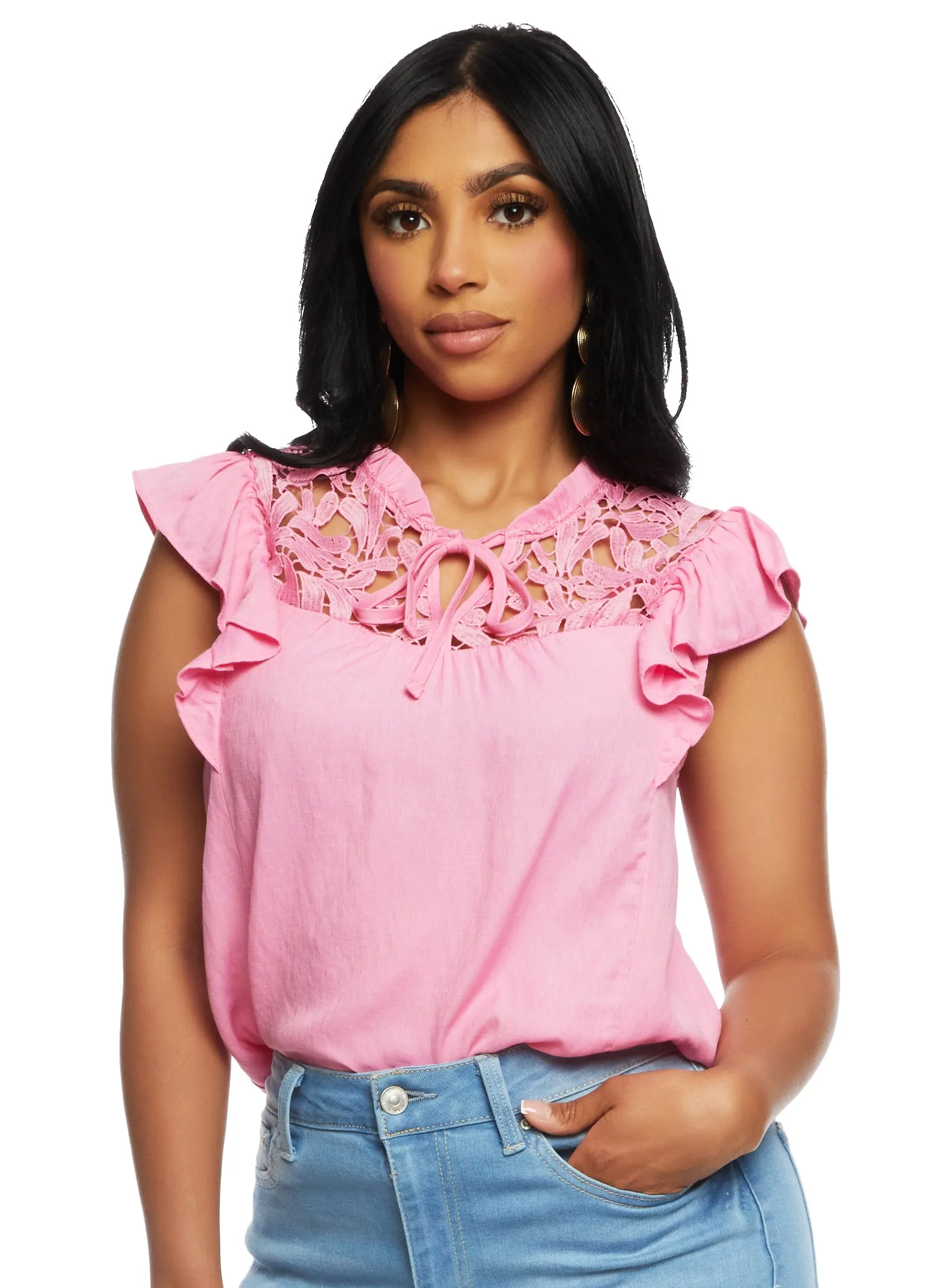 Iris Lace Flutter Sleeve Blouse sold by Rainbow product image thumbnail 2