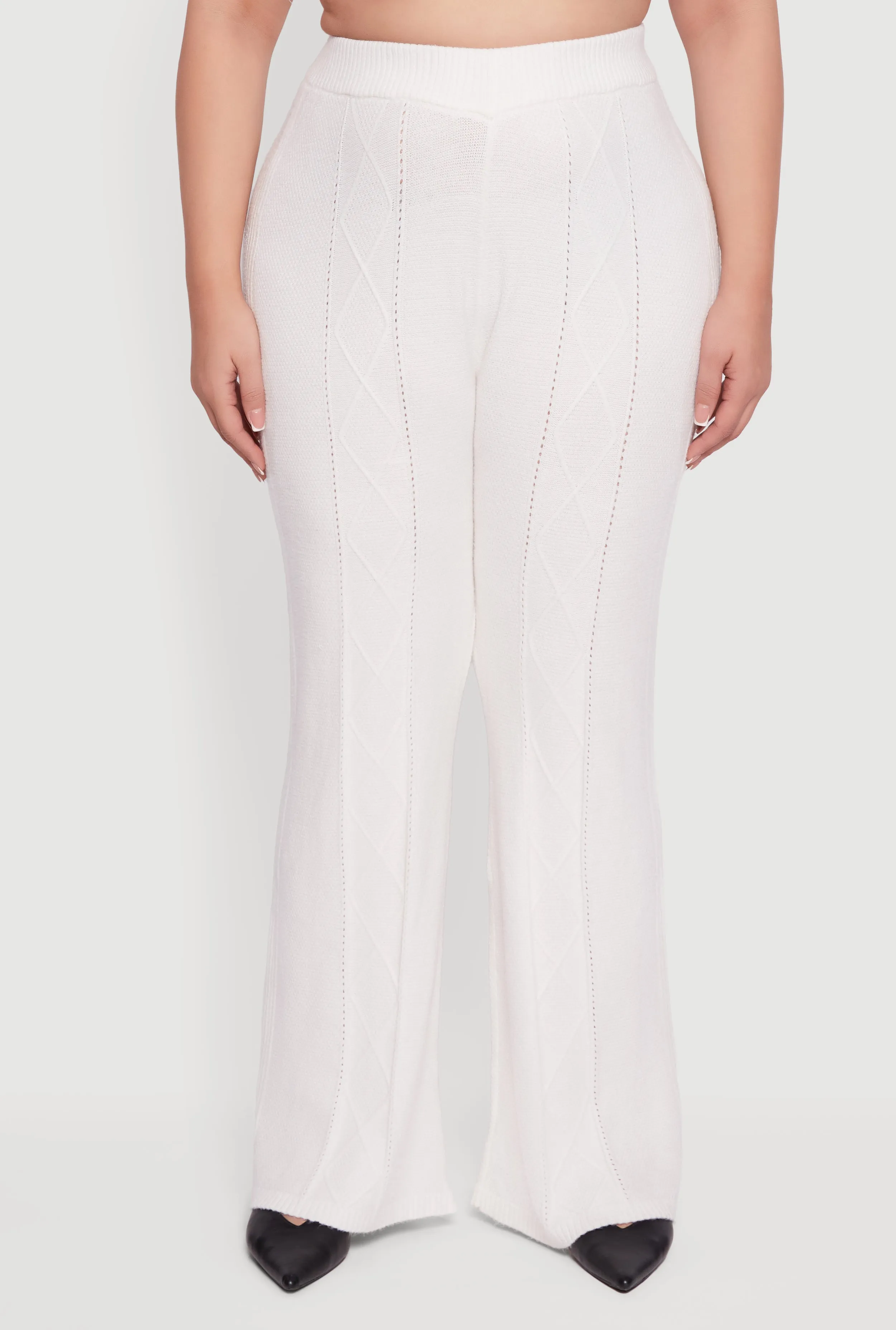 Plus Size Almost Famous High Waisted Cable Knit Pants sold by Rainbow product image thumbnail 3