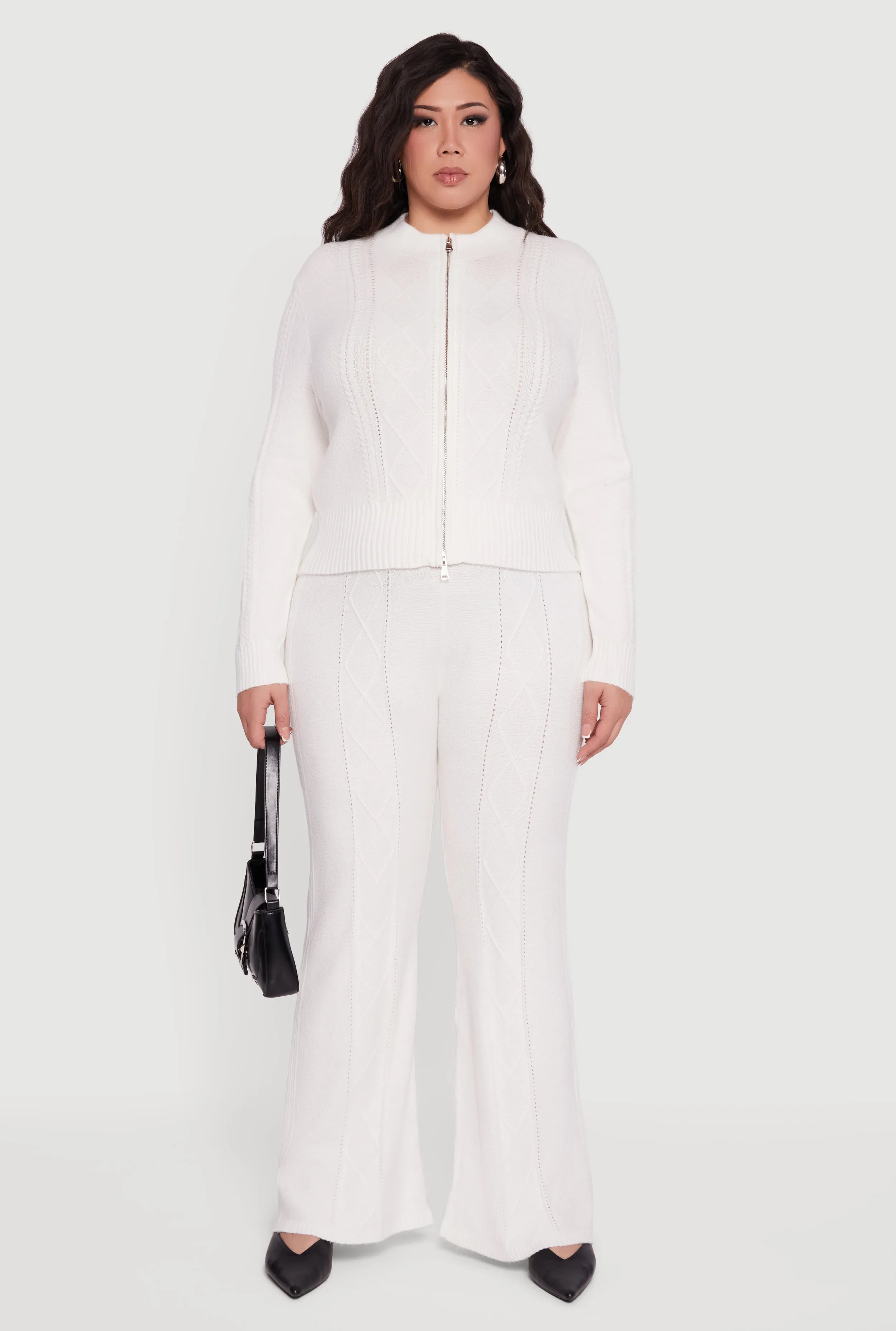 Plus Size Almost Famous High Waisted Cable Knit Pants sold by Rainbow product image thumbnail 2