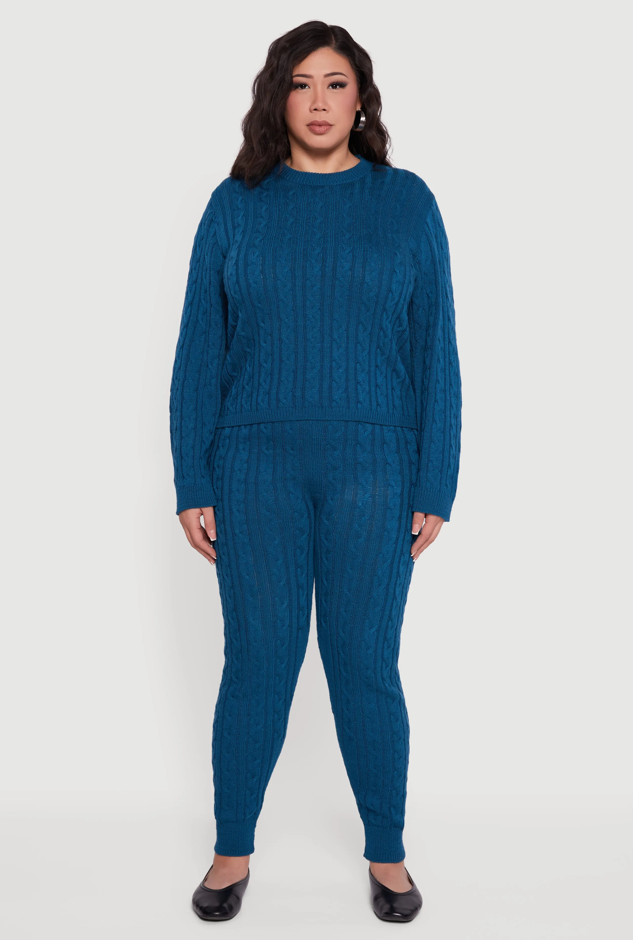 Plus Size Long Sleeve Cable Knit Sweater sold by Rainbow product image thumbnail 3