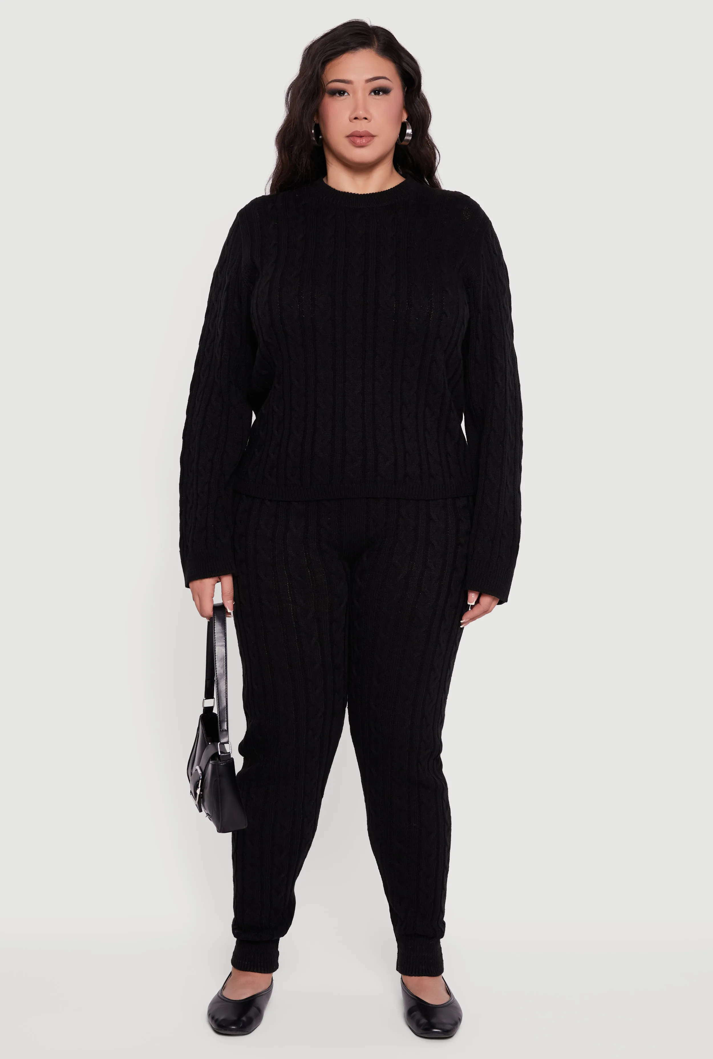 Plus Size Long Sleeve Cable Knit Sweater sold by Rainbow product image thumbnail 3