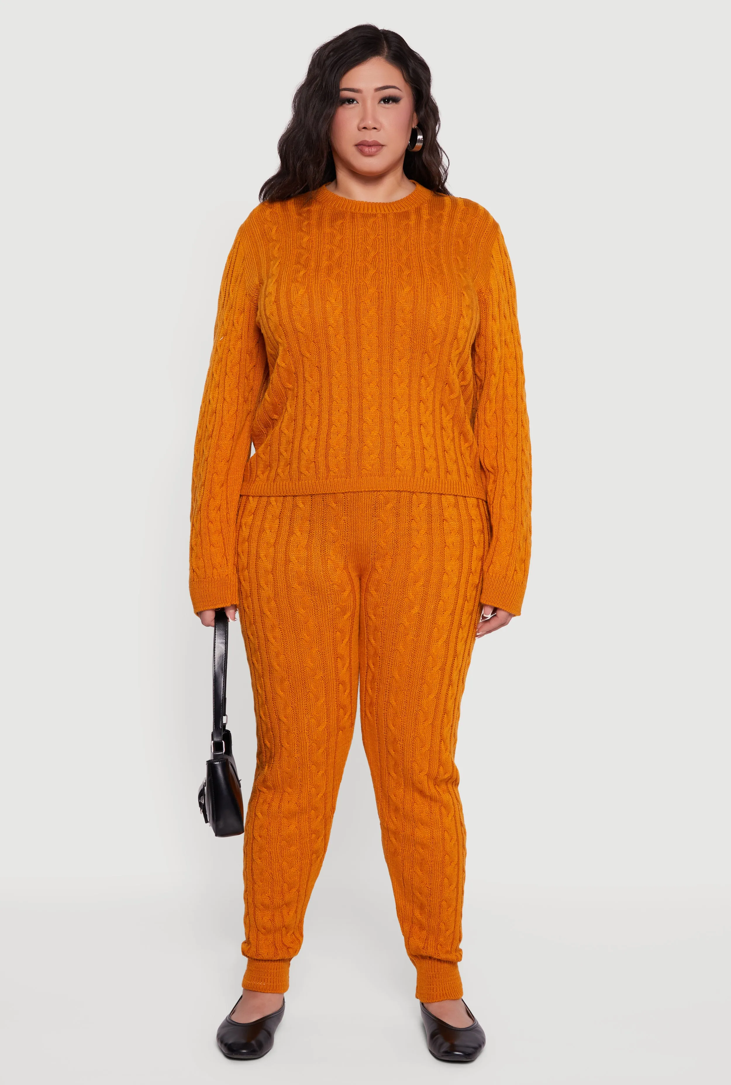 Plus Size Long Sleeve Cable Knit Sweater sold by Rainbow product image thumbnail 3