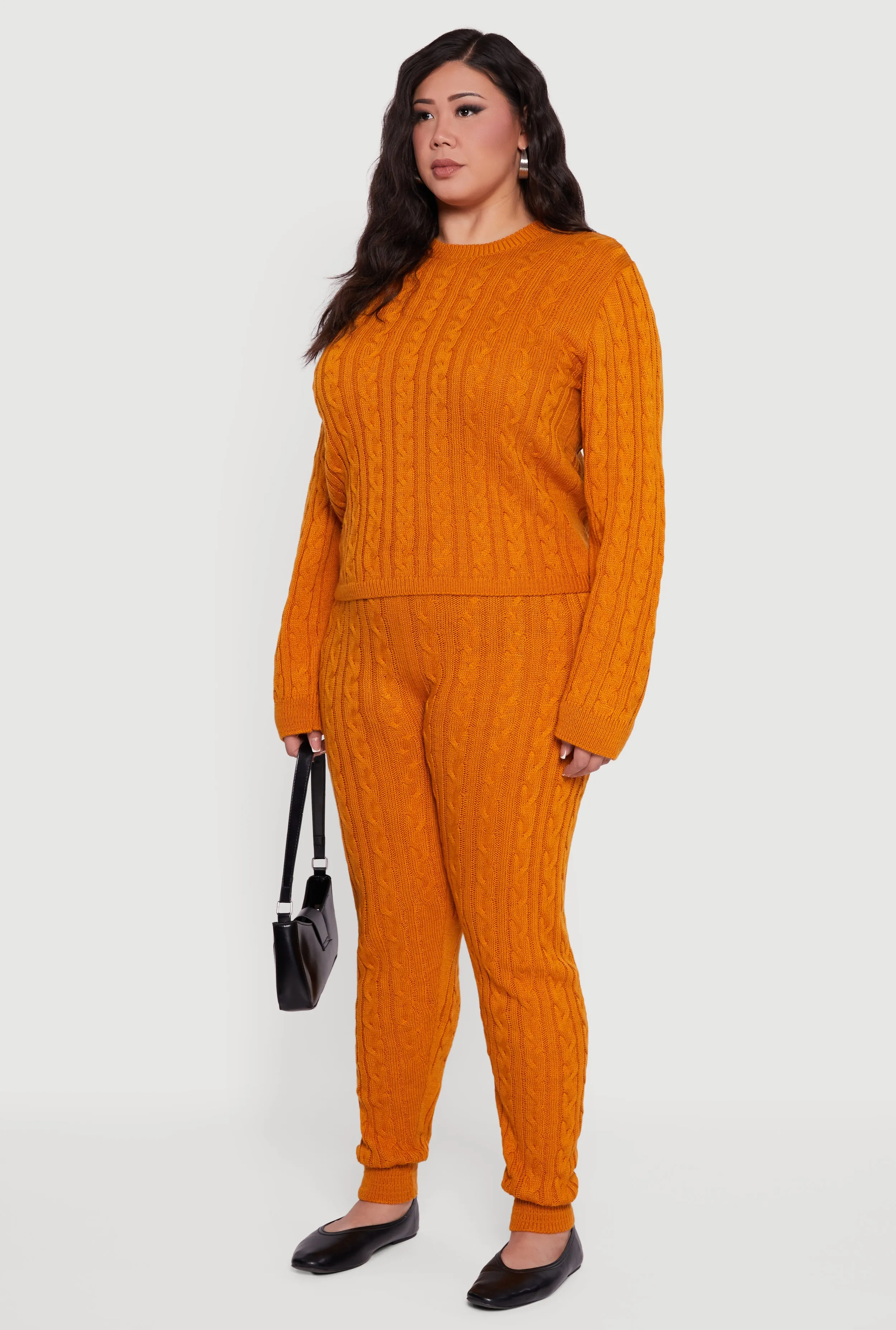 Plus Size Long Sleeve Cable Knit Sweater sold by Rainbow product image thumbnail 5