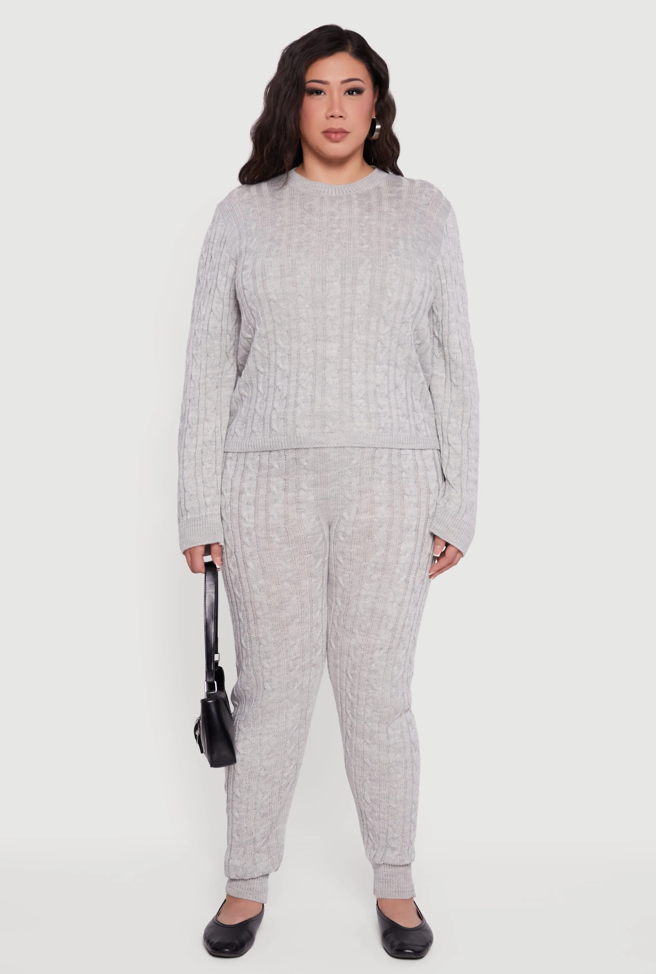 Plus Size Long Sleeve Cable Knit Sweater sold by Rainbow product image thumbnail 3