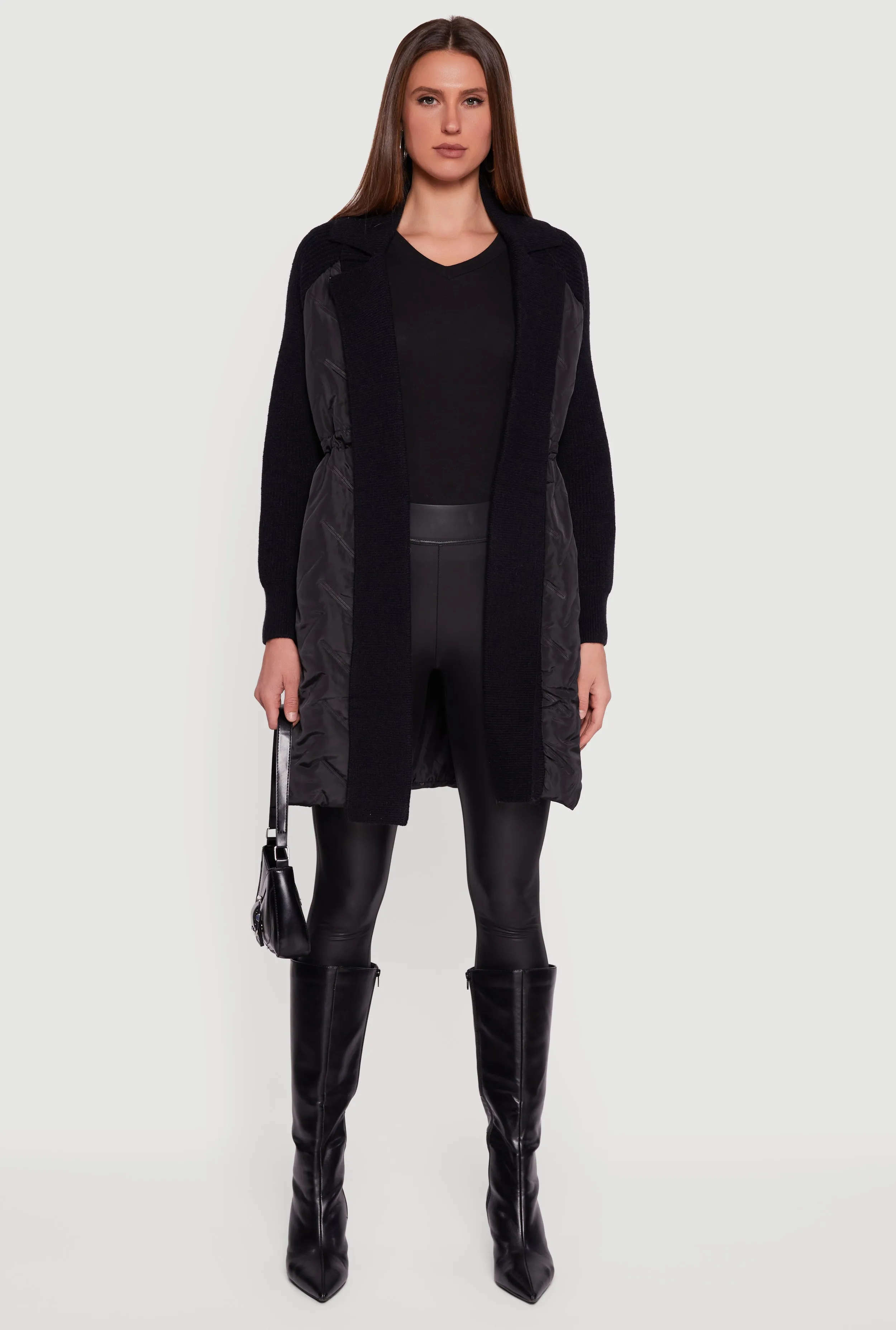 Knit Insert Quilted Open Front Jacket sold by Rainbow product image thumbnail 2