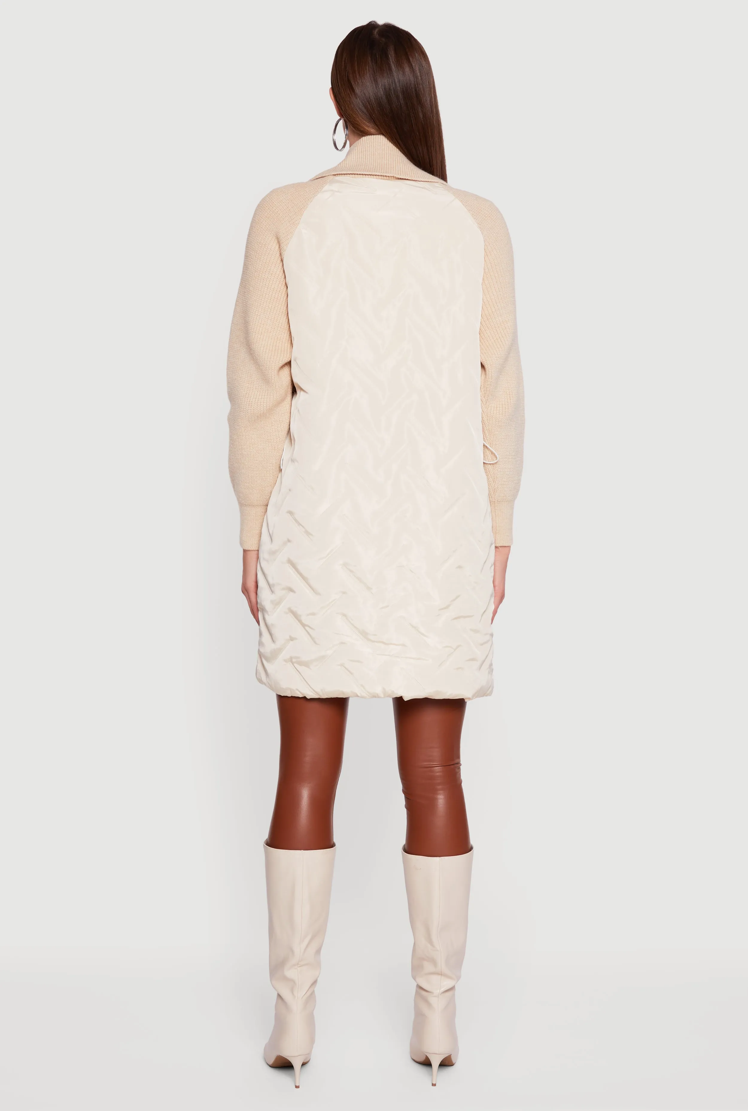 Knit Insert Quilted Open Front Jacket sold by Rainbow product image thumbnail 5