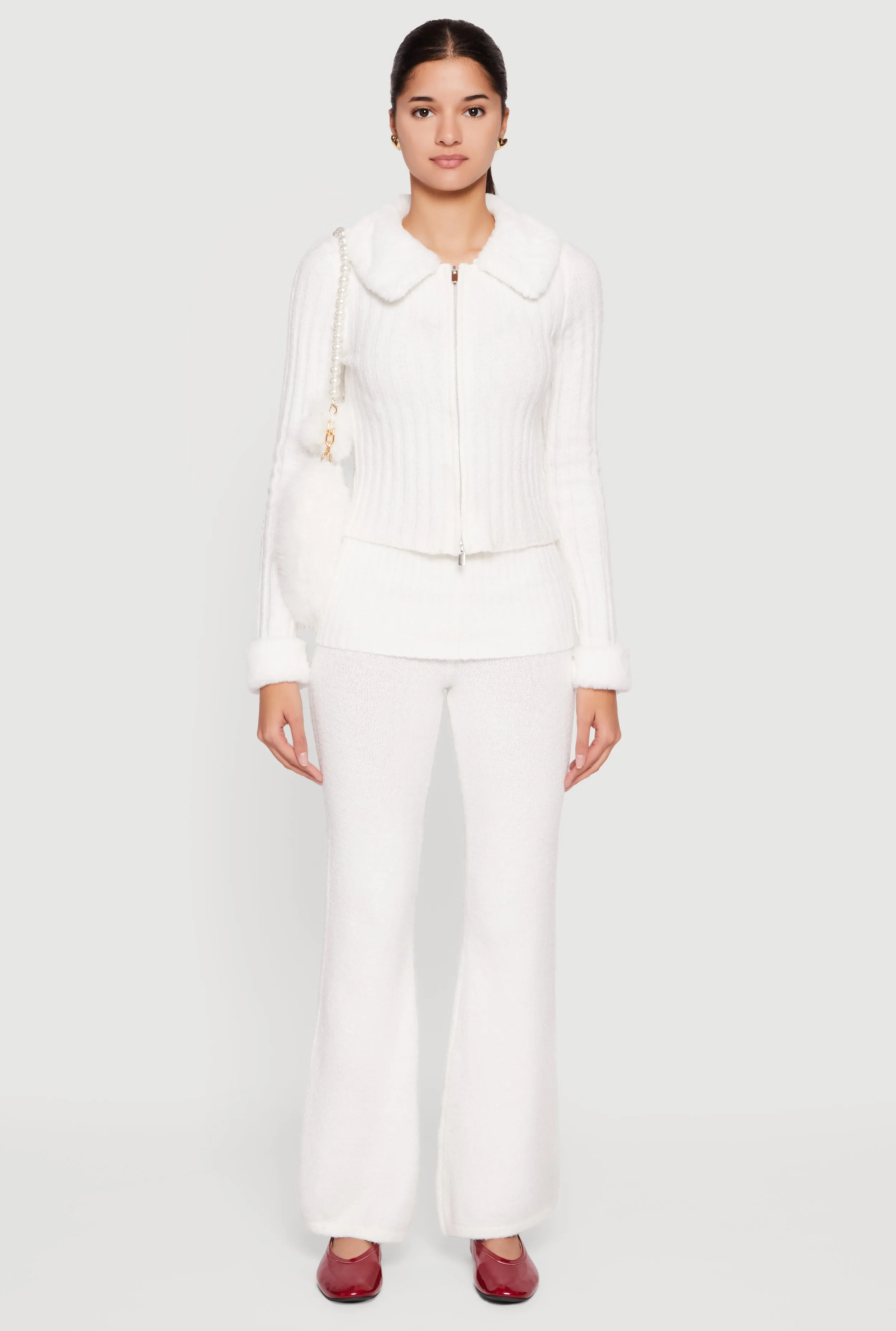 Almost Famous Knitted Flare Leg Fold Over Pants sold by Rainbow product image thumbnail 2