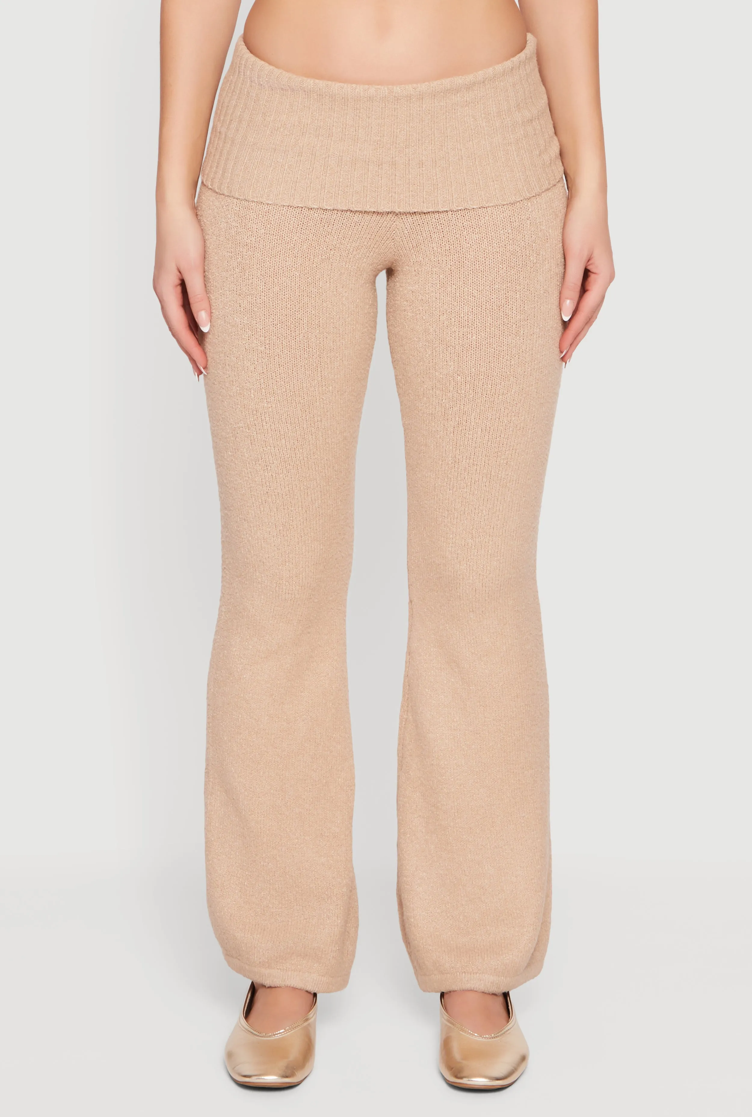 Almost Famous Knitted Flare Leg Fold Over Pants sold by Rainbow product image thumbnail 3