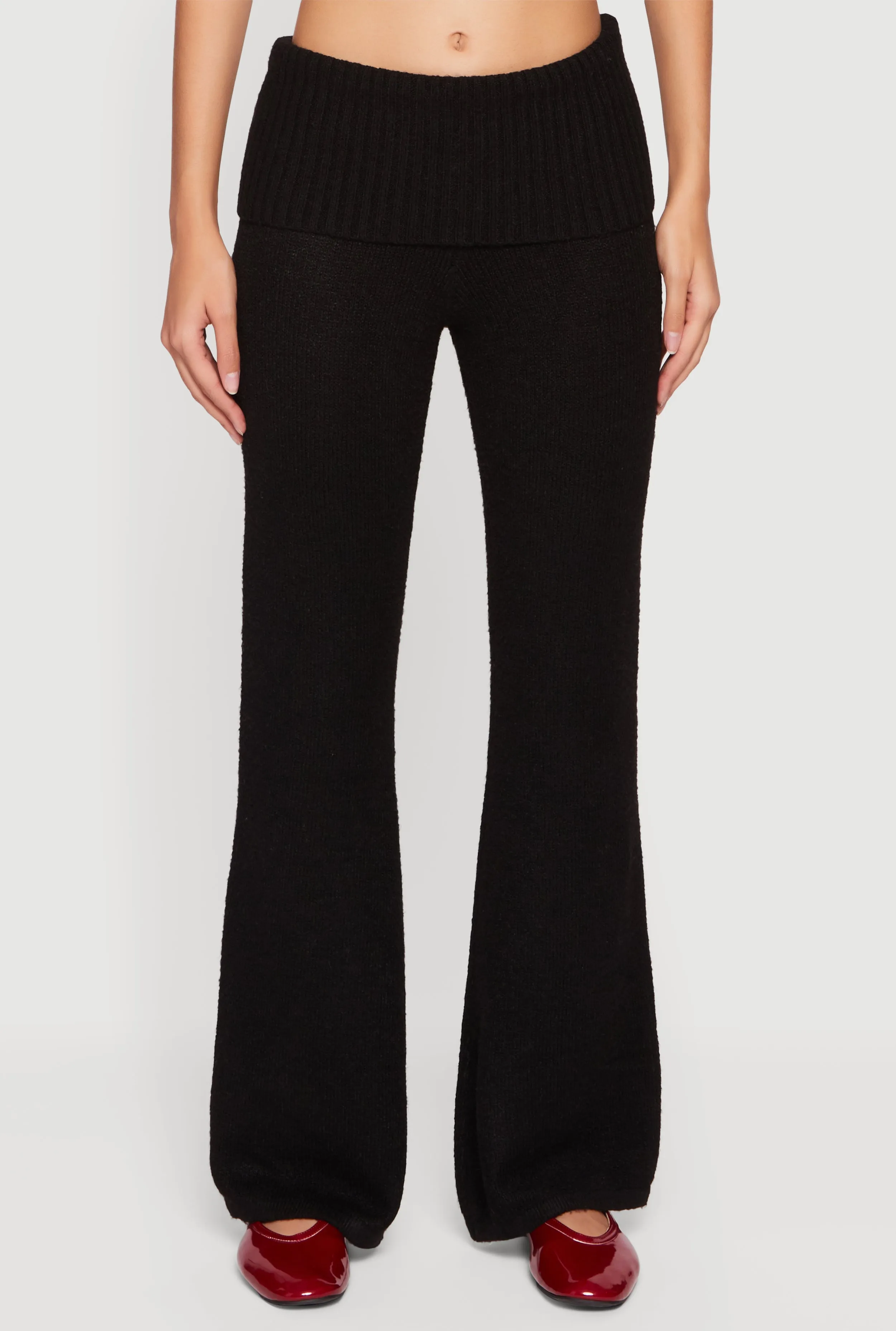 Almost Famous Knitted Flare Leg Fold Over Pants sold by Rainbow product image thumbnail 3