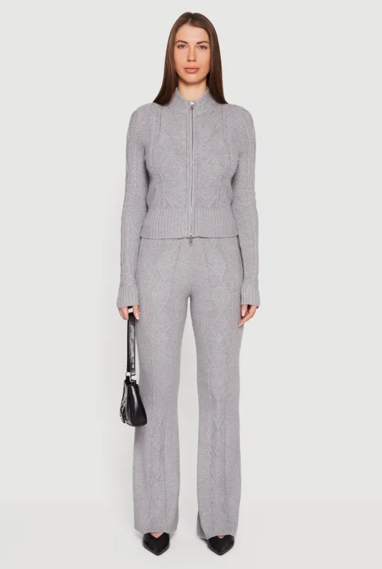 Almost Famous Cable Knit Pull On Flare Pants sold by Rainbow