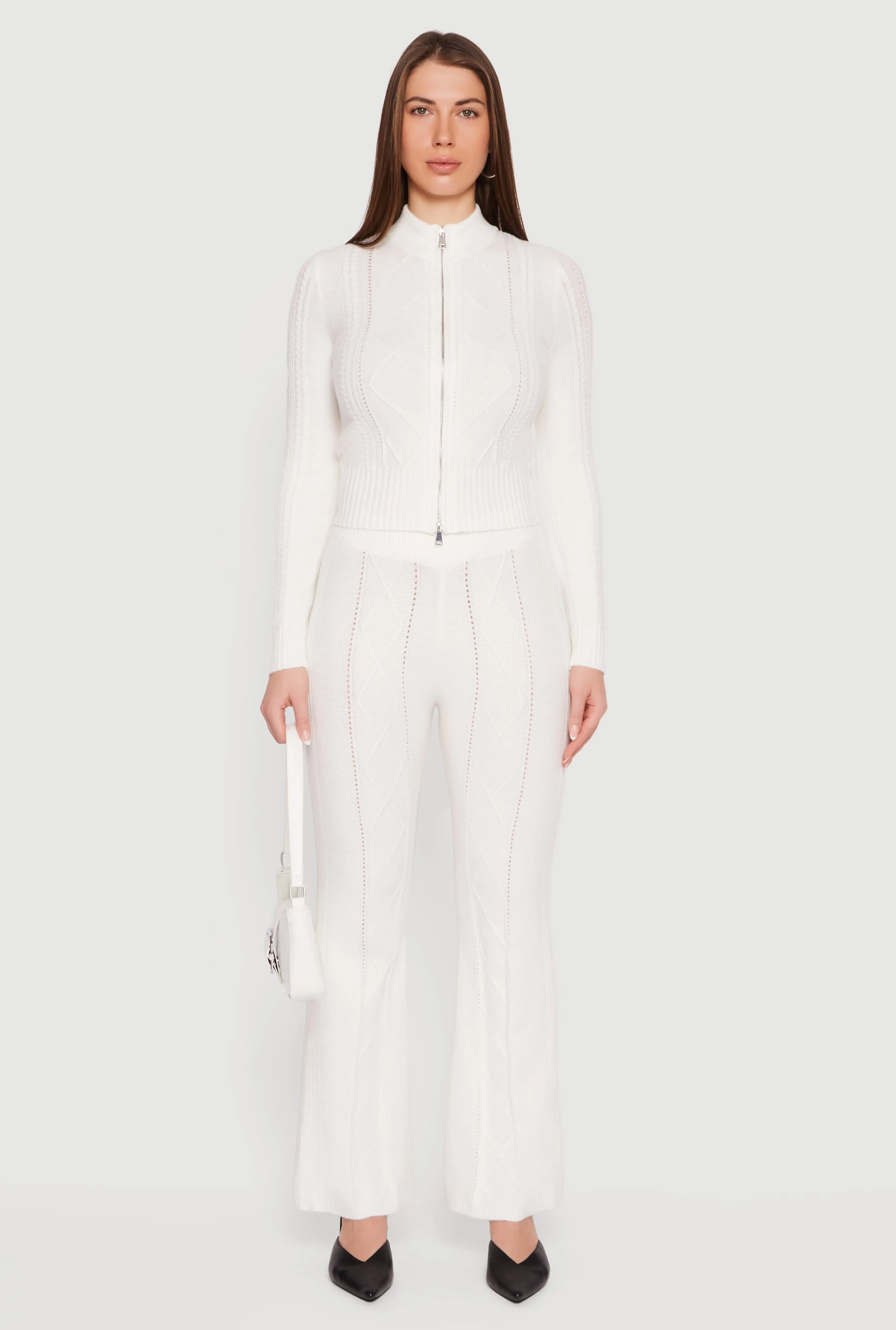 Almost Famous Cable Knit Pull On Flare Pants sold by Rainbow product image thumbnail 3