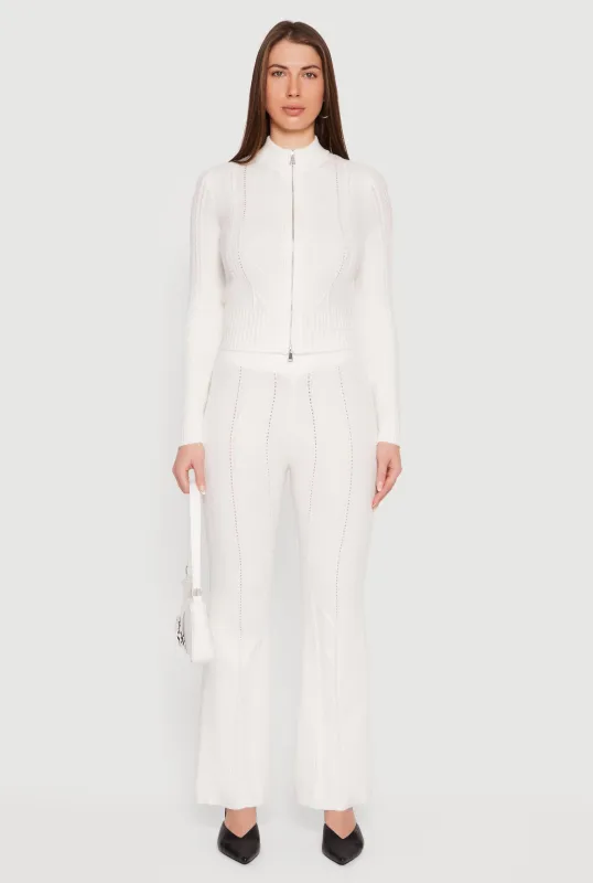 Almost Famous Cable Knit Pull On Flare Pants sold by Rainbow